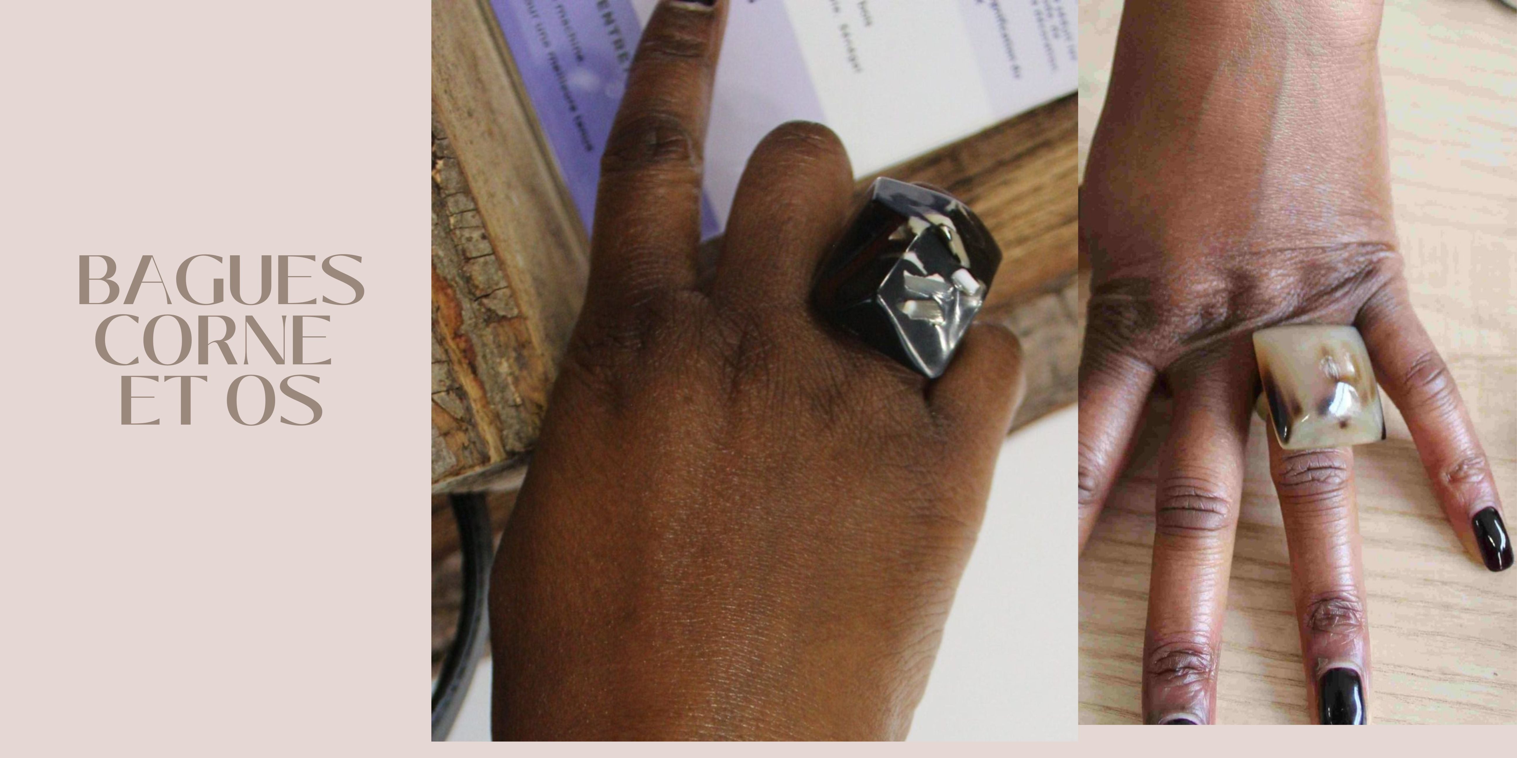 Bague corne et os