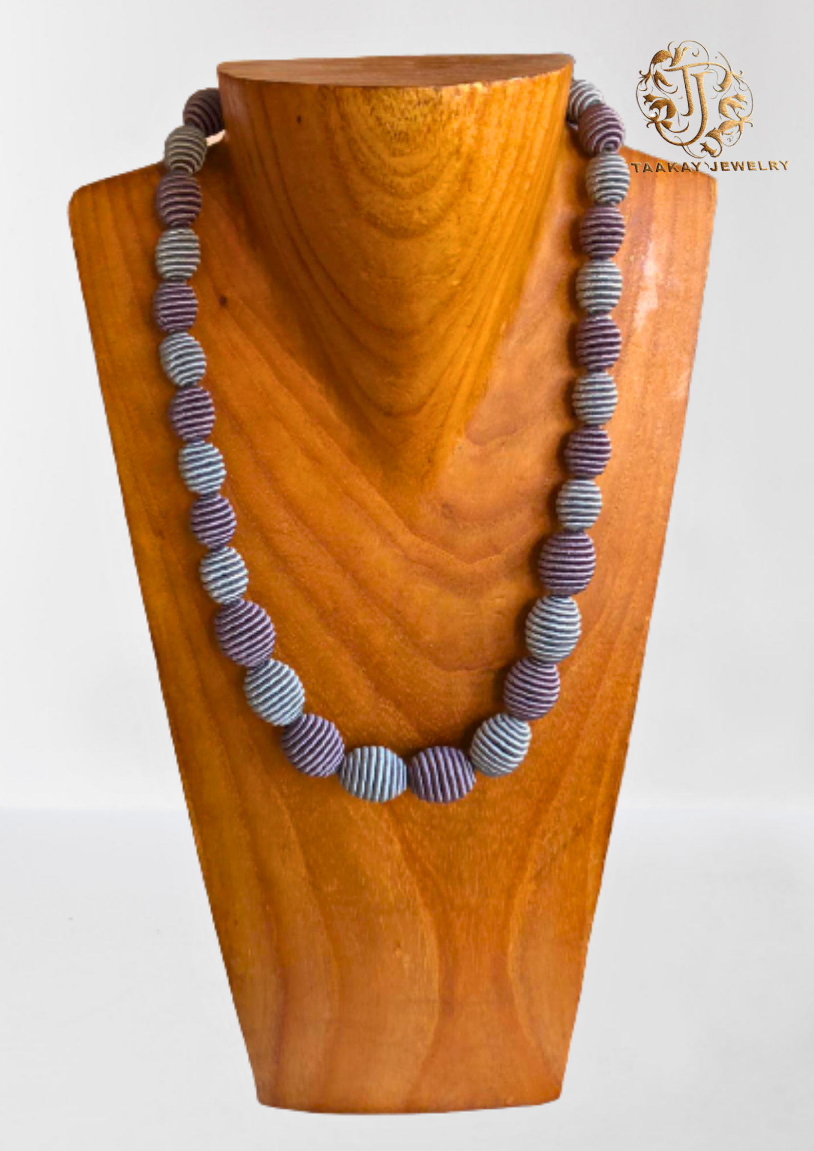 Sautoir fils de soie "Sérénité en Boules"(Collier) Gris