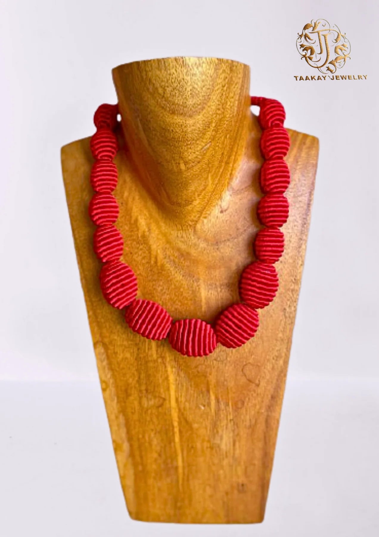 Collier fil de soie "Lueur de Soie" Rouge