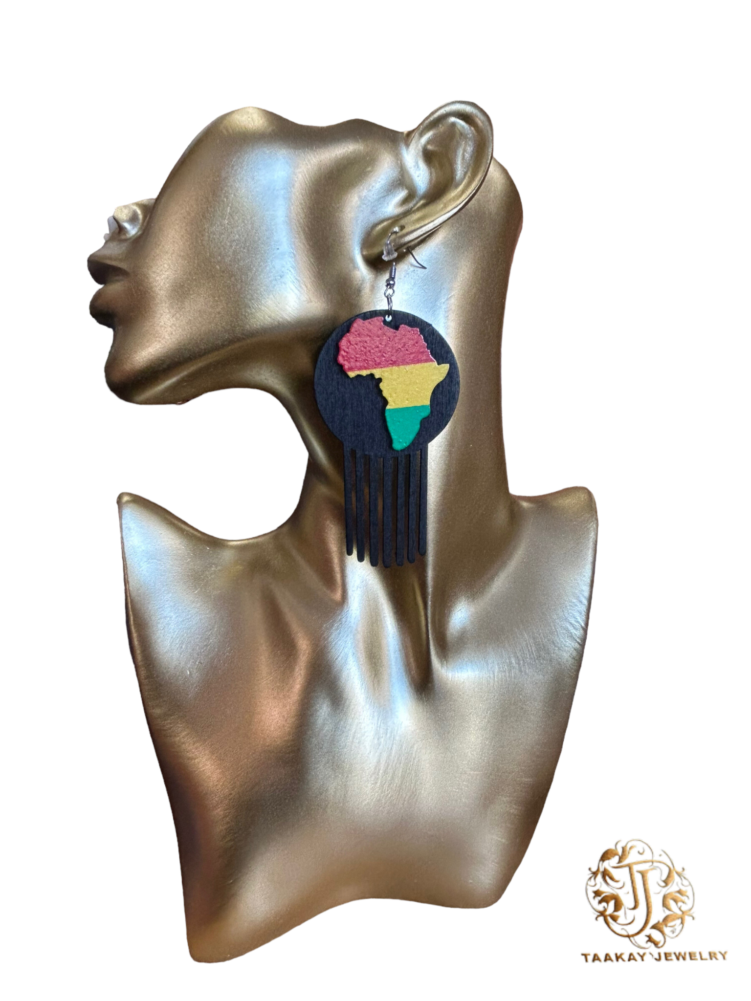 Boucles d'Oreilles "Afro-Élégance en Bois"