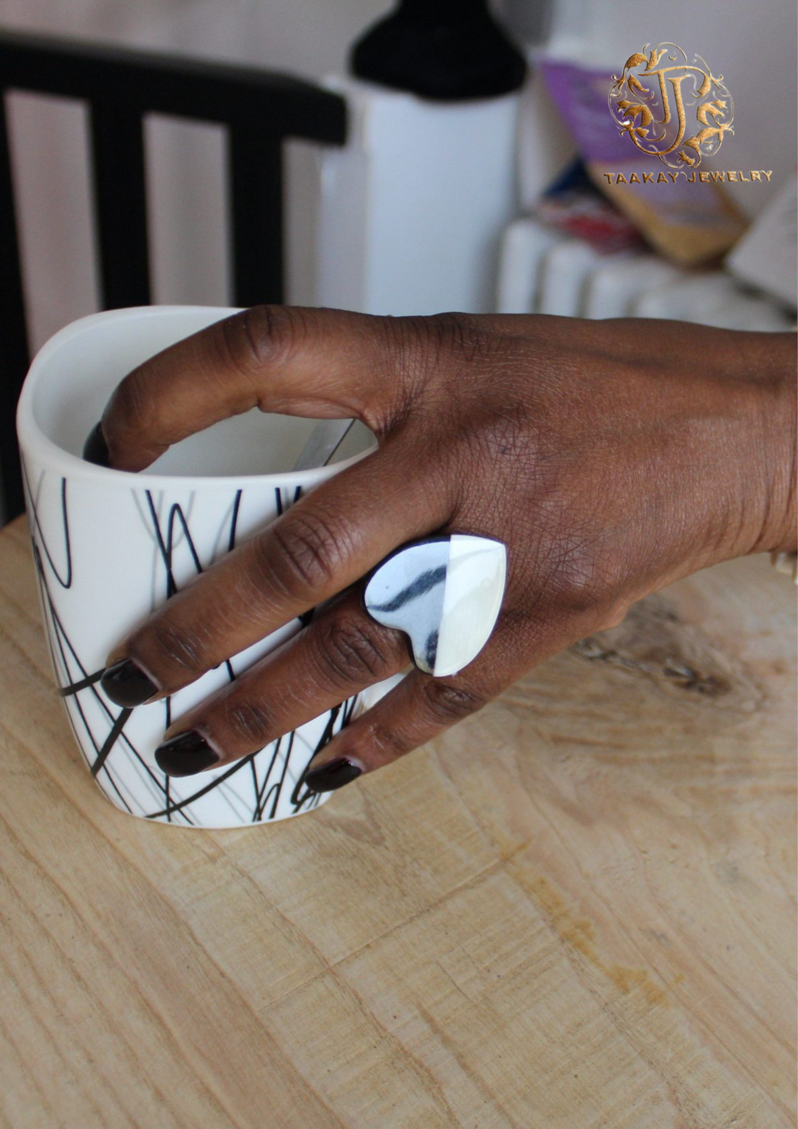 Bague en corne de zébu “Coeur tendre”