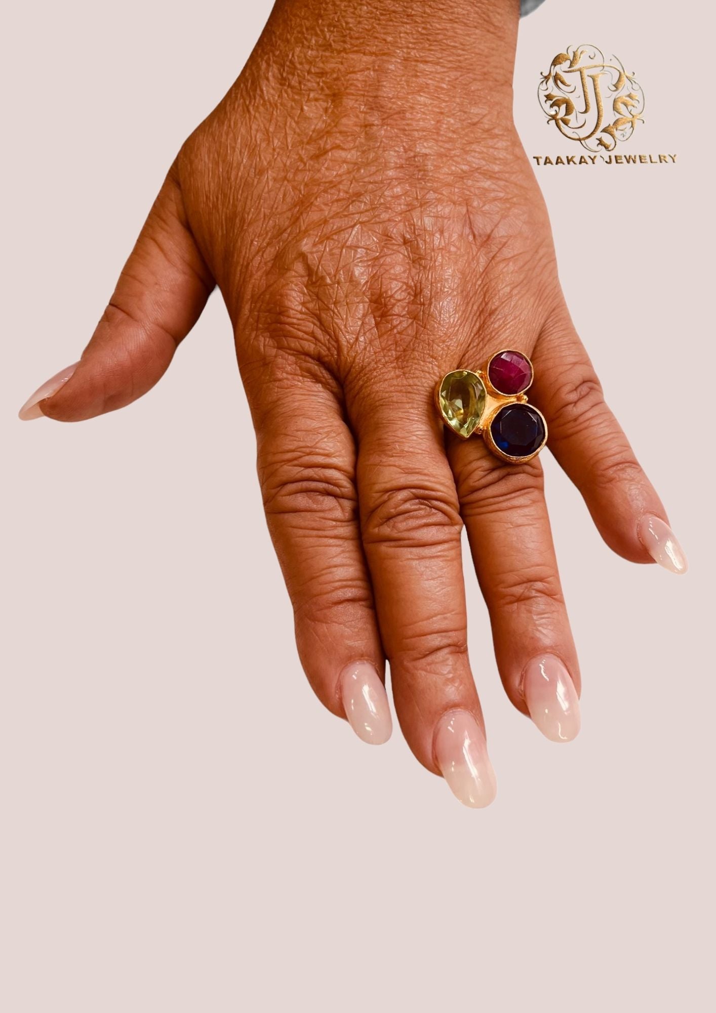 Bague laiton "Joyaux de la Terre"