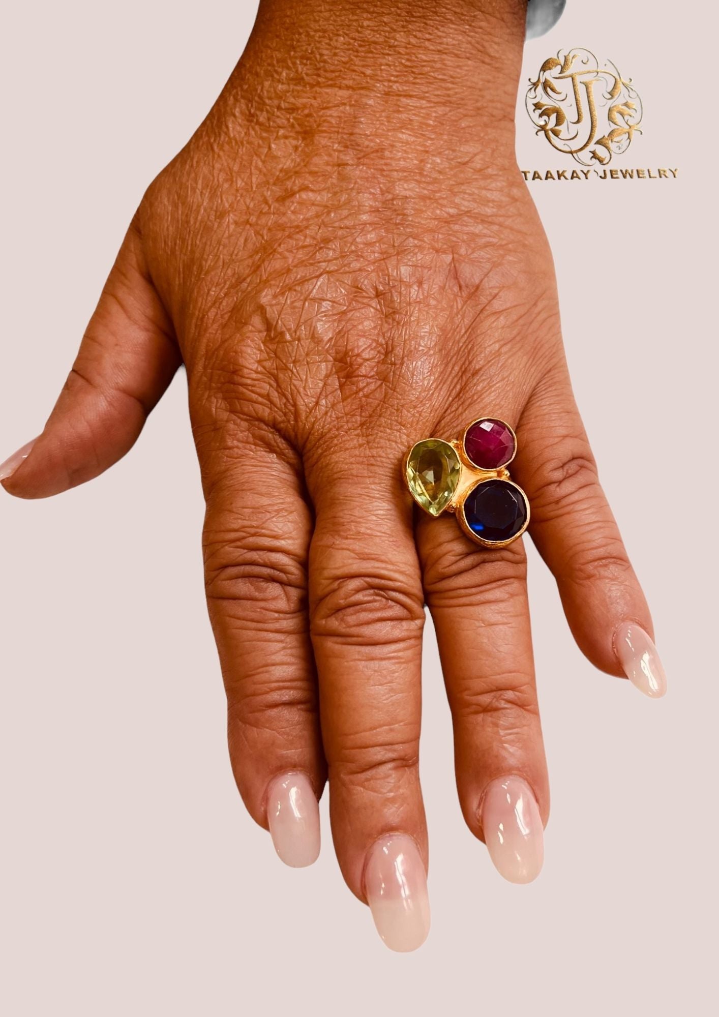 Bague laiton "Joyaux de la Terre"