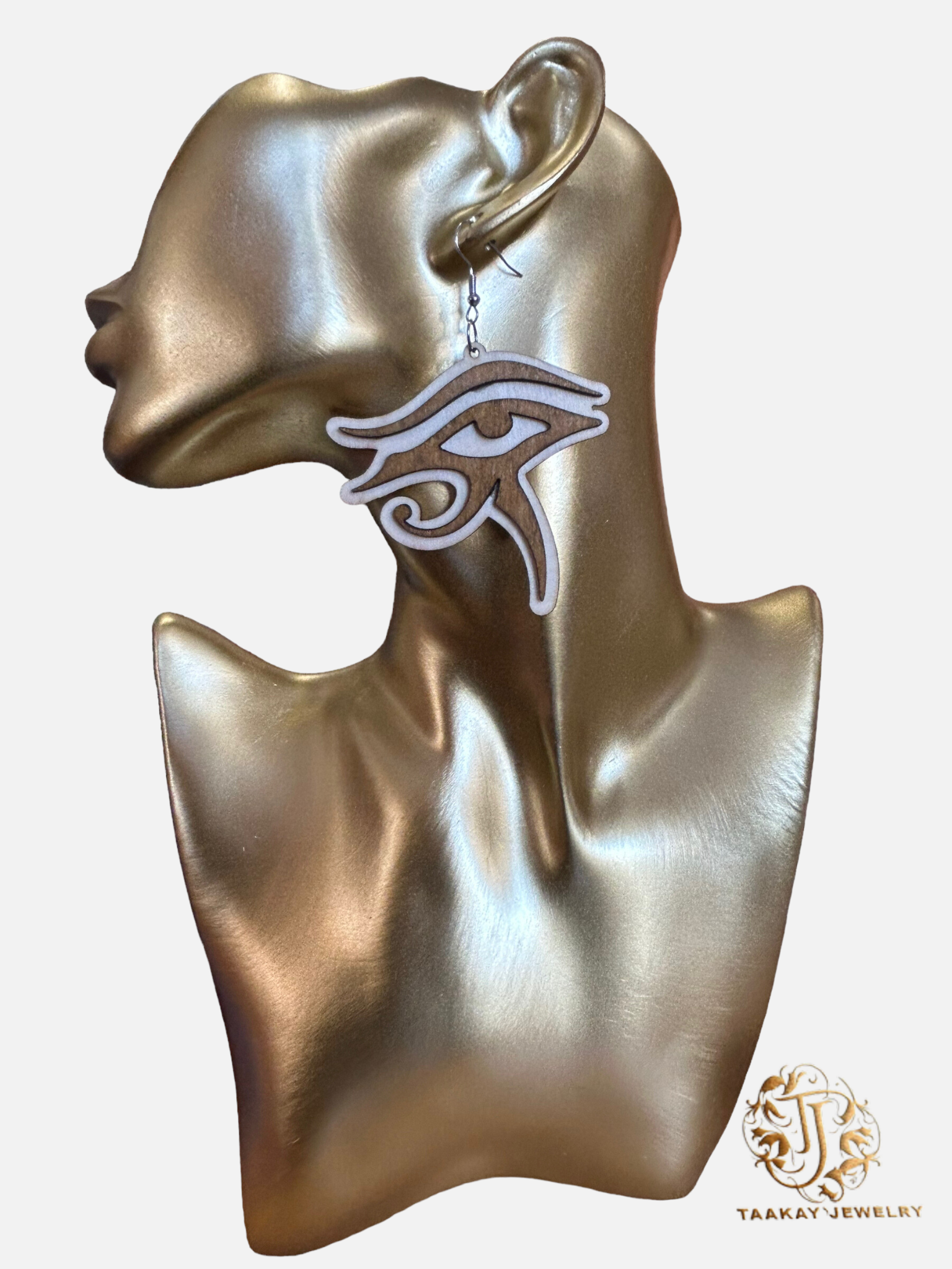 Boucles d'Oreilles "Œil d'Horus en Bois"