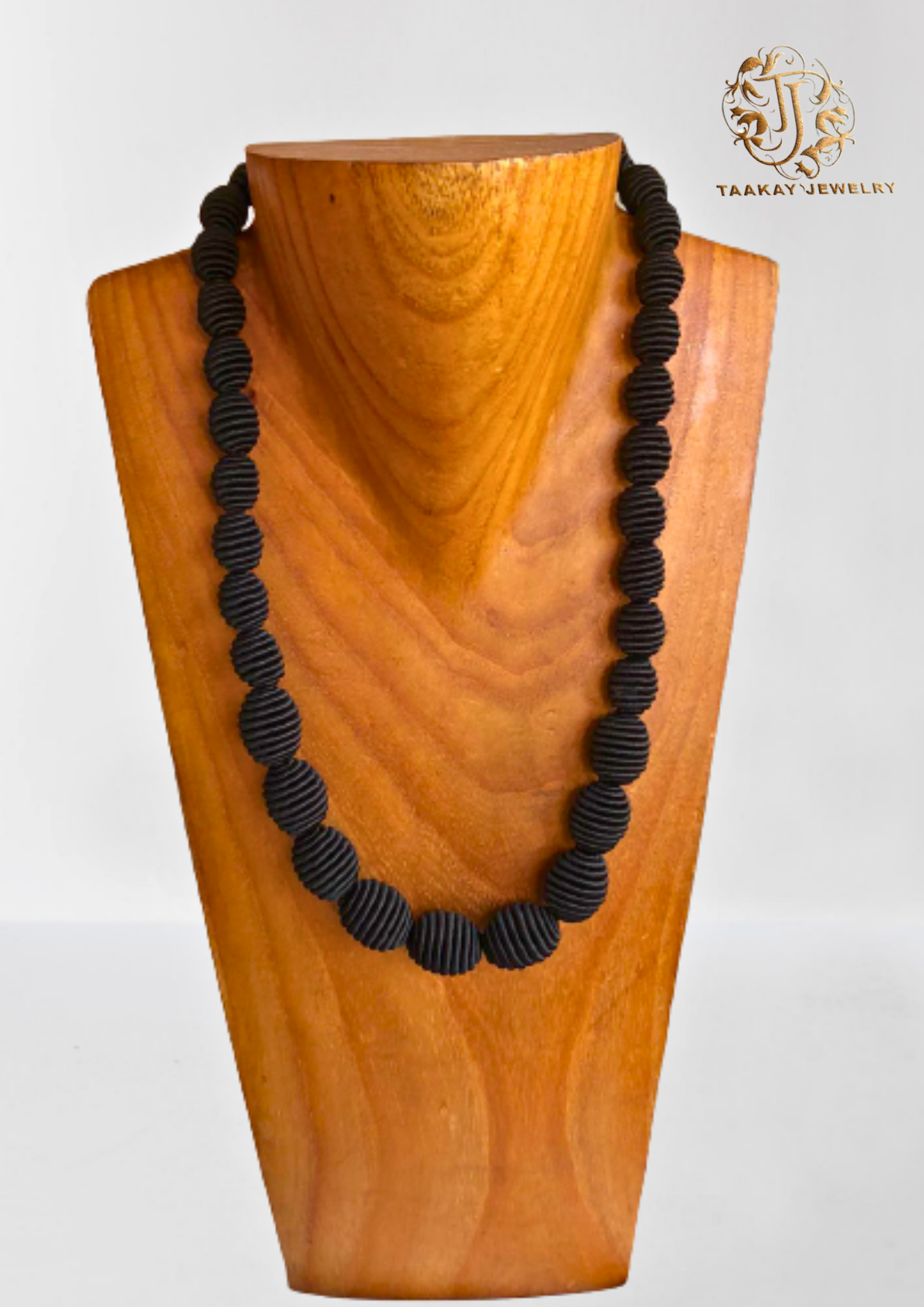 Sautoir fils de soie "Sérénité en Boules"(Collier) noir