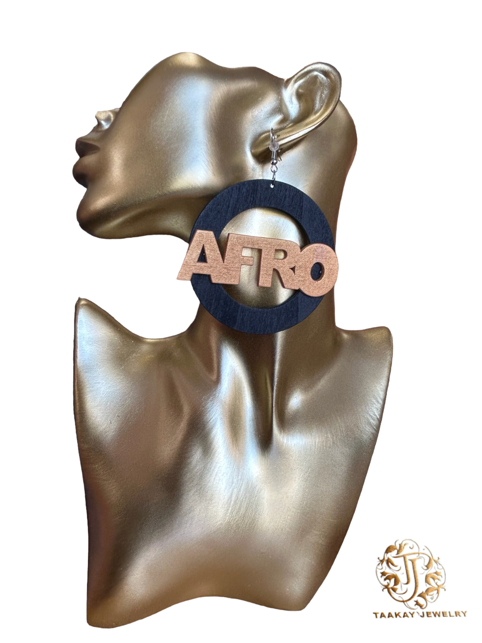 Boucles d'oreilles bois "Afro Moka"