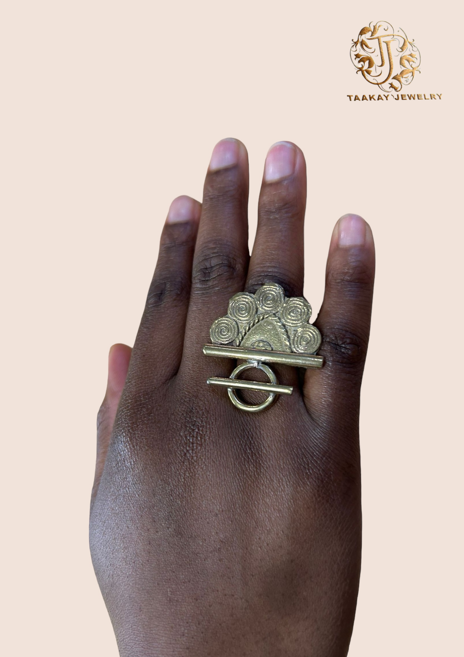 Bague Bronze "GYE NYAME, LE SYMBOLE ADINKRA DE LA SUPRÉMATIE DIVINE"