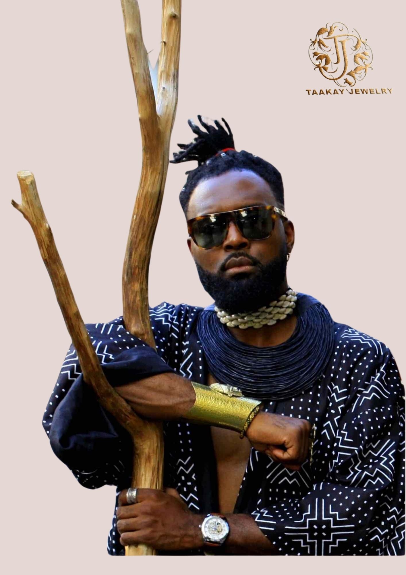 Collier cuir multirang "Athenan noir" - Artisanat africain