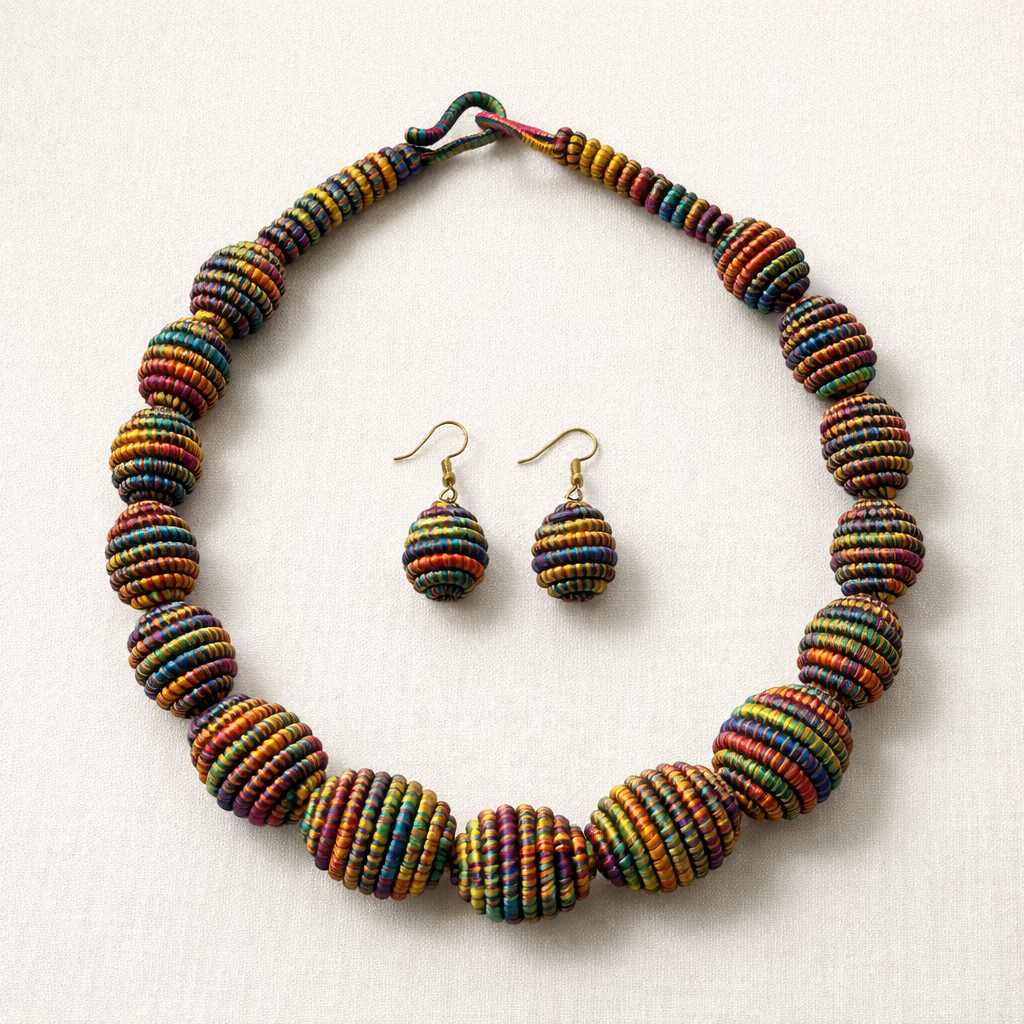 SAFARA – Parure artisanale en fil de soie | Bijoux du Sénégal