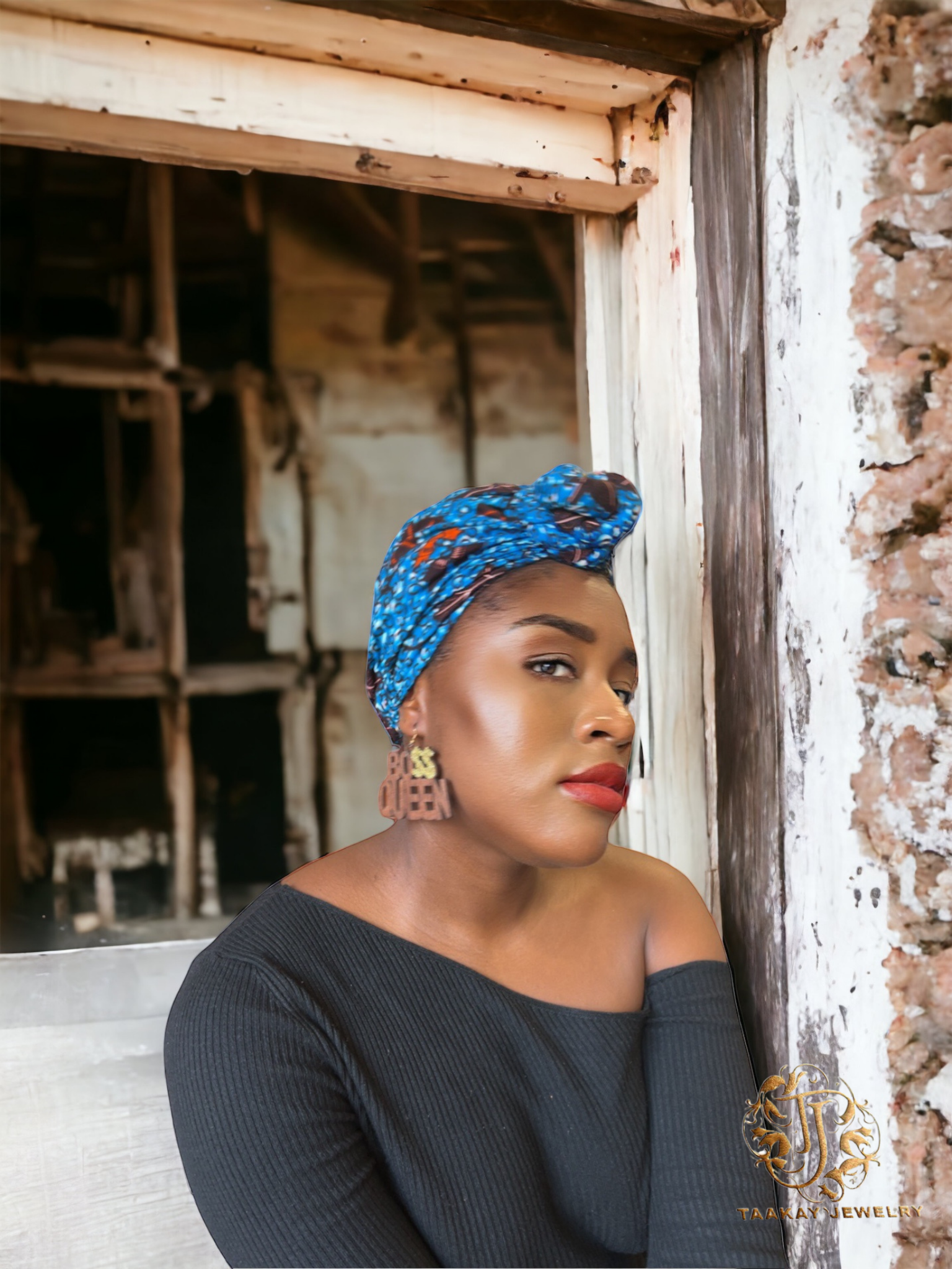 Boucles d’oreille en bois “Diadhiou”