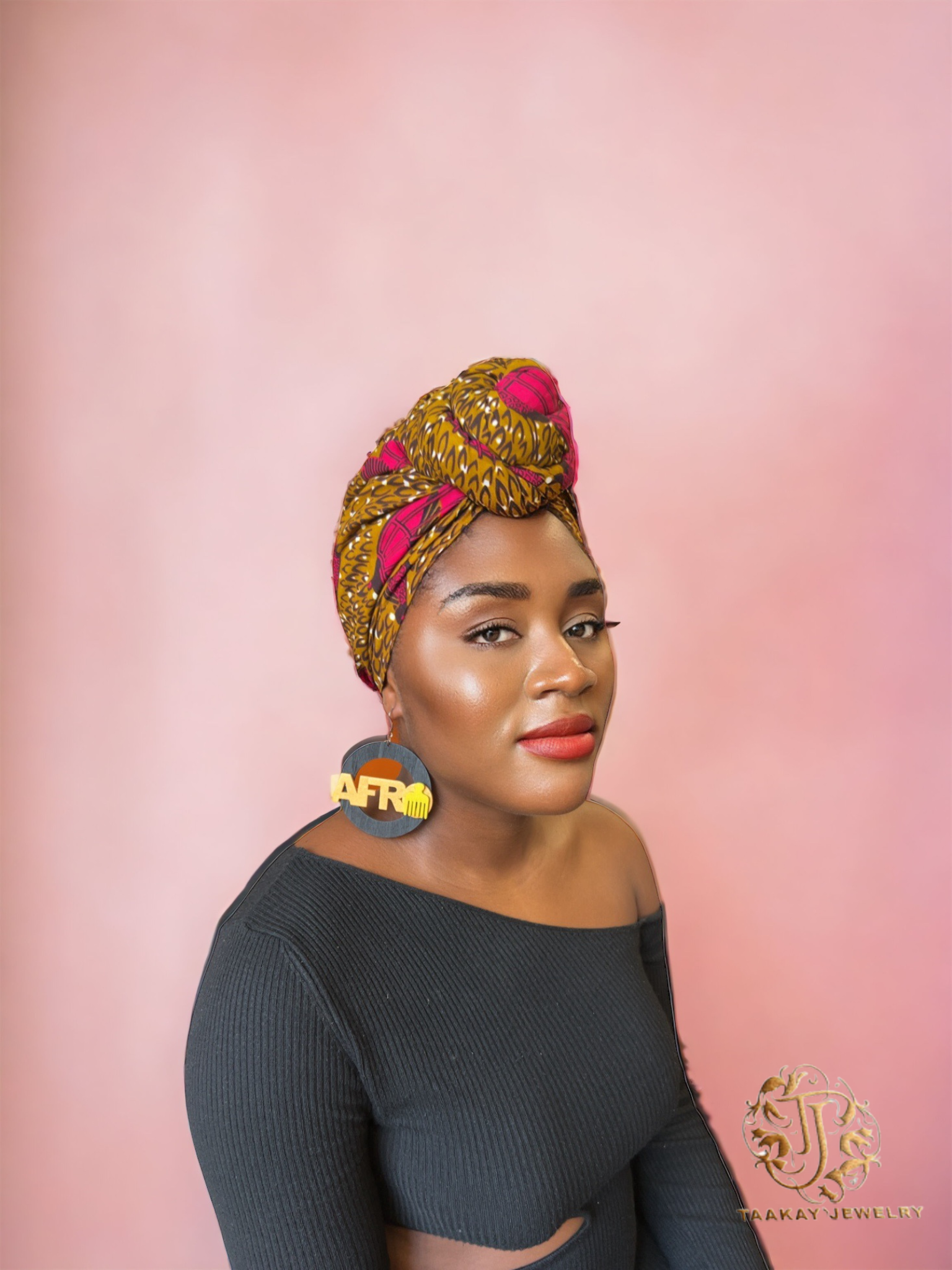 Boucles d'oreilles bois "Afro Moka"