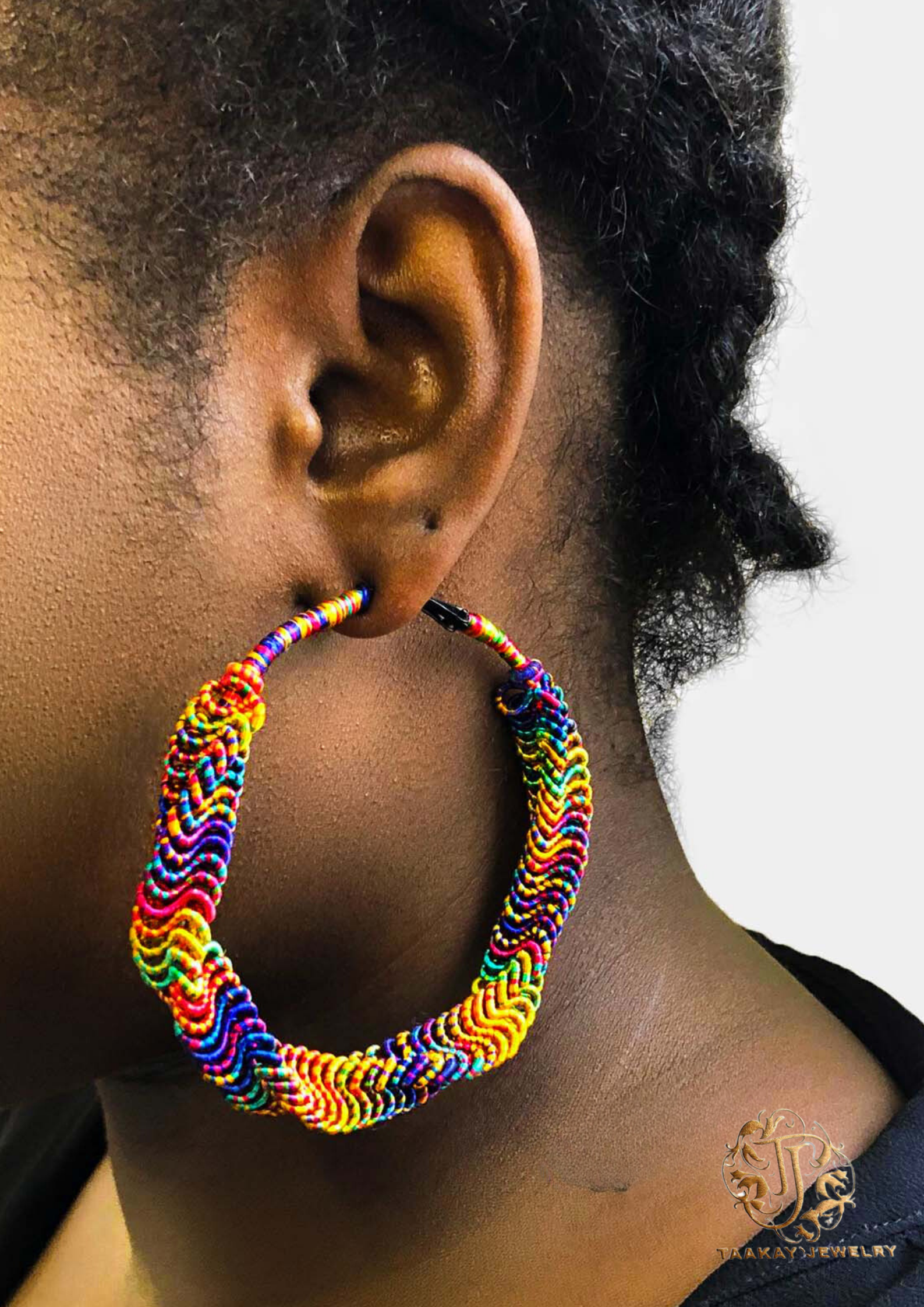 Boucles d'oreilles Fils de soie "Créoles Noblesse L"