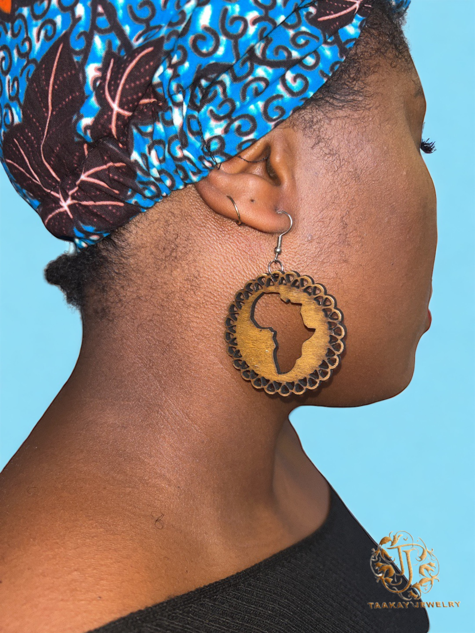 Boucles d'Oreilles "Carte d'Afrique Dentelle"