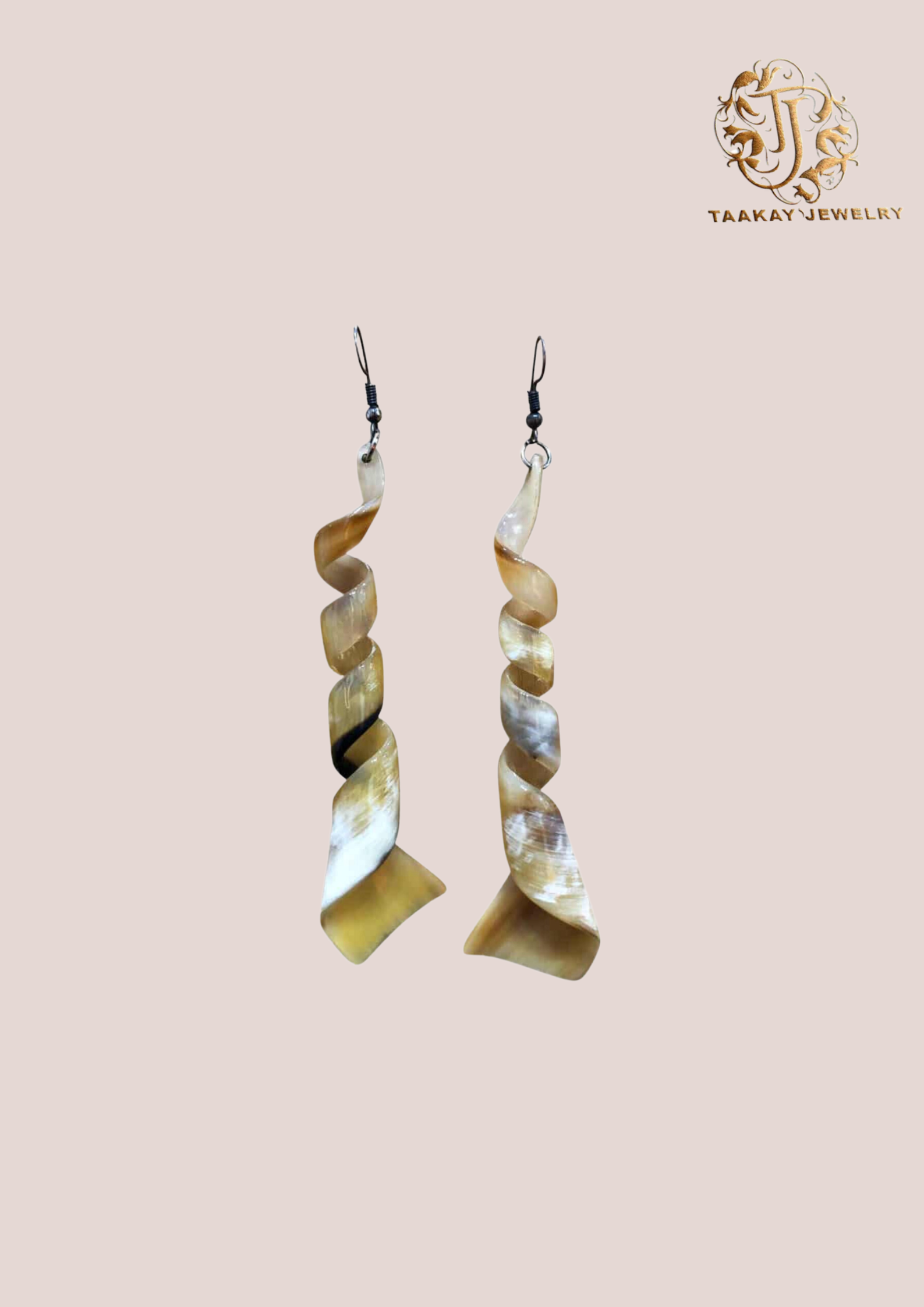 Boucles d’oreilles en corne “Ony, la vague”