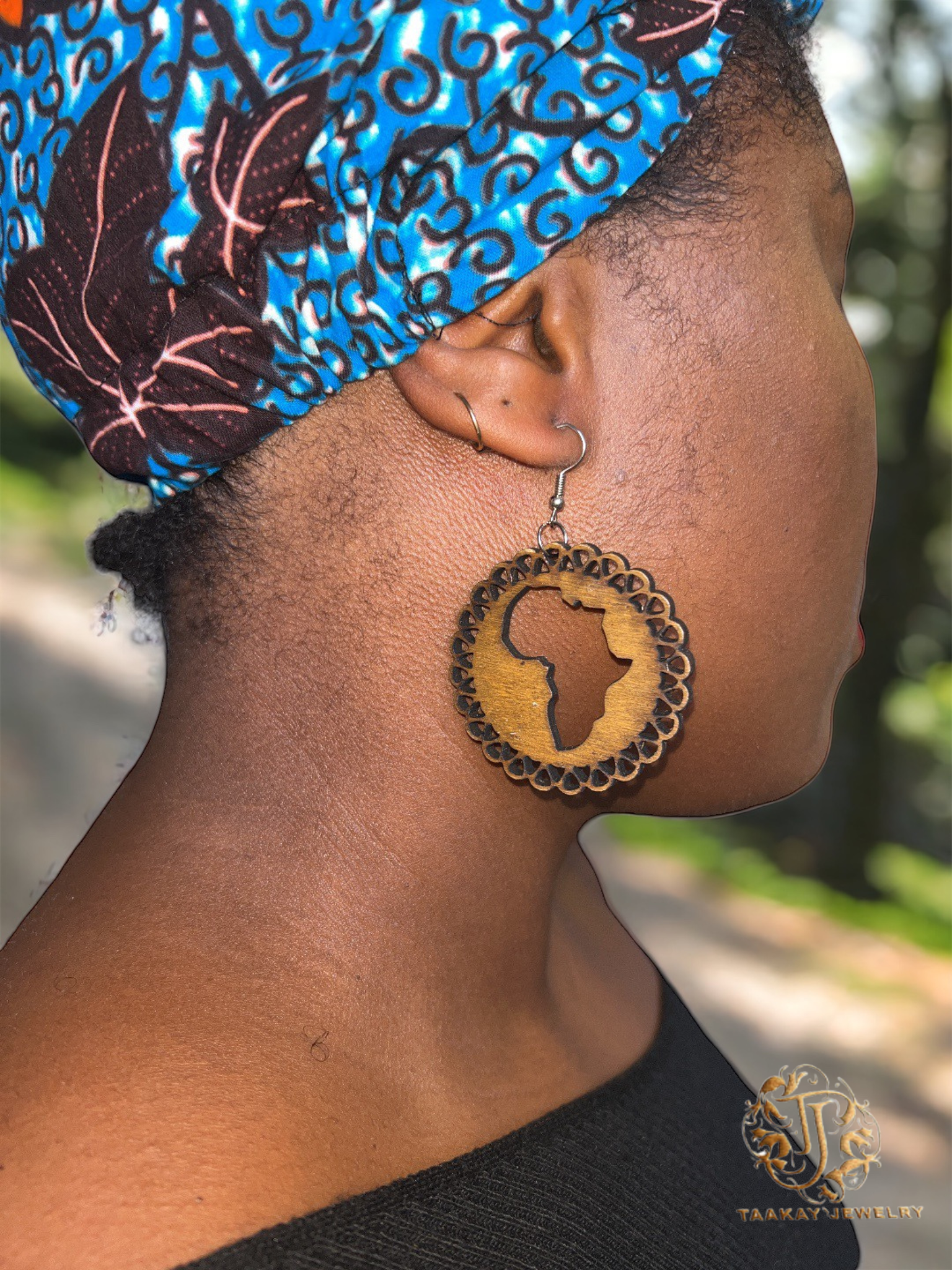 Boucles d'Oreilles "Carte d'Afrique Dentelle"