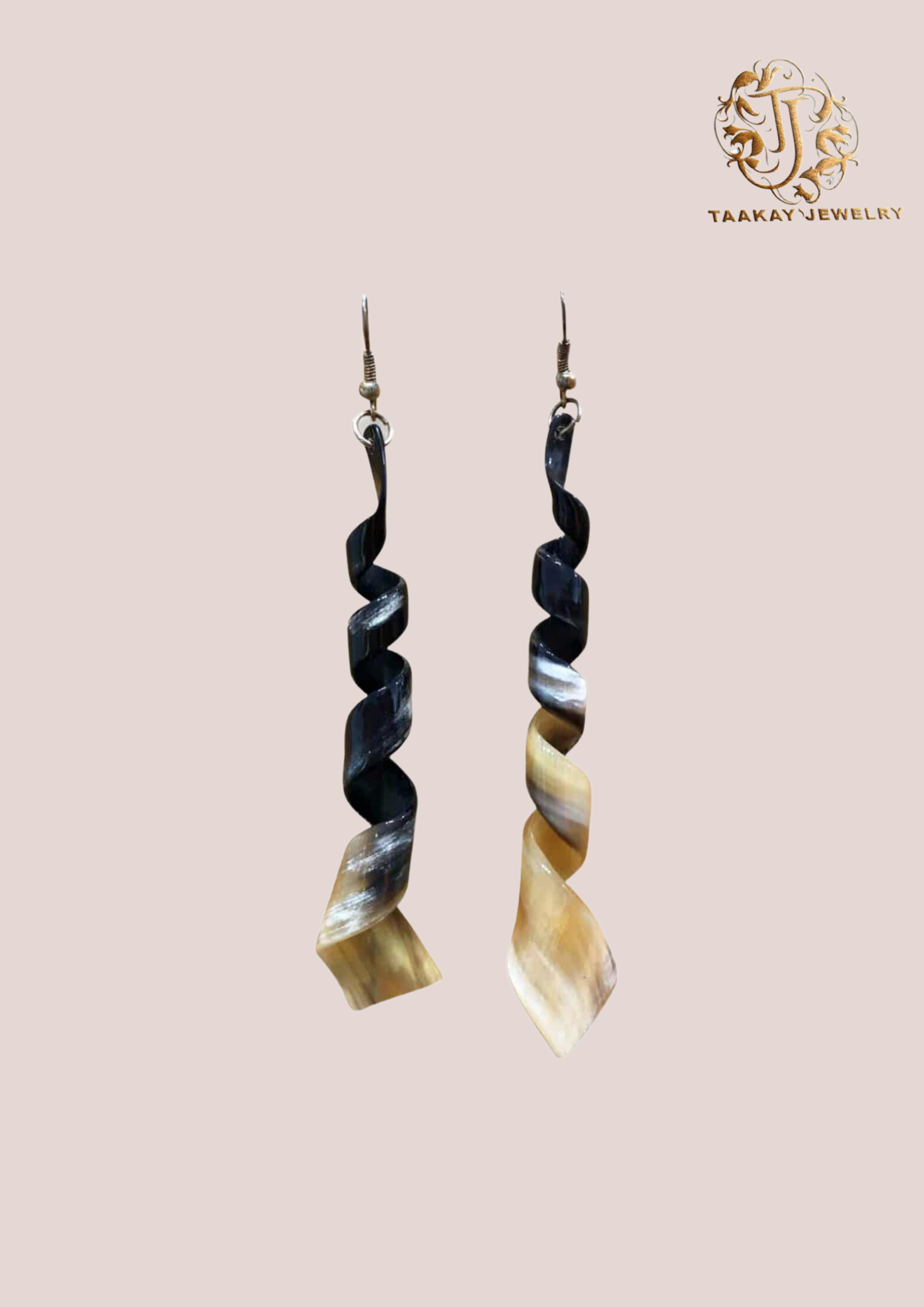 Boucles d’oreilles en corne “Ony, la vague”