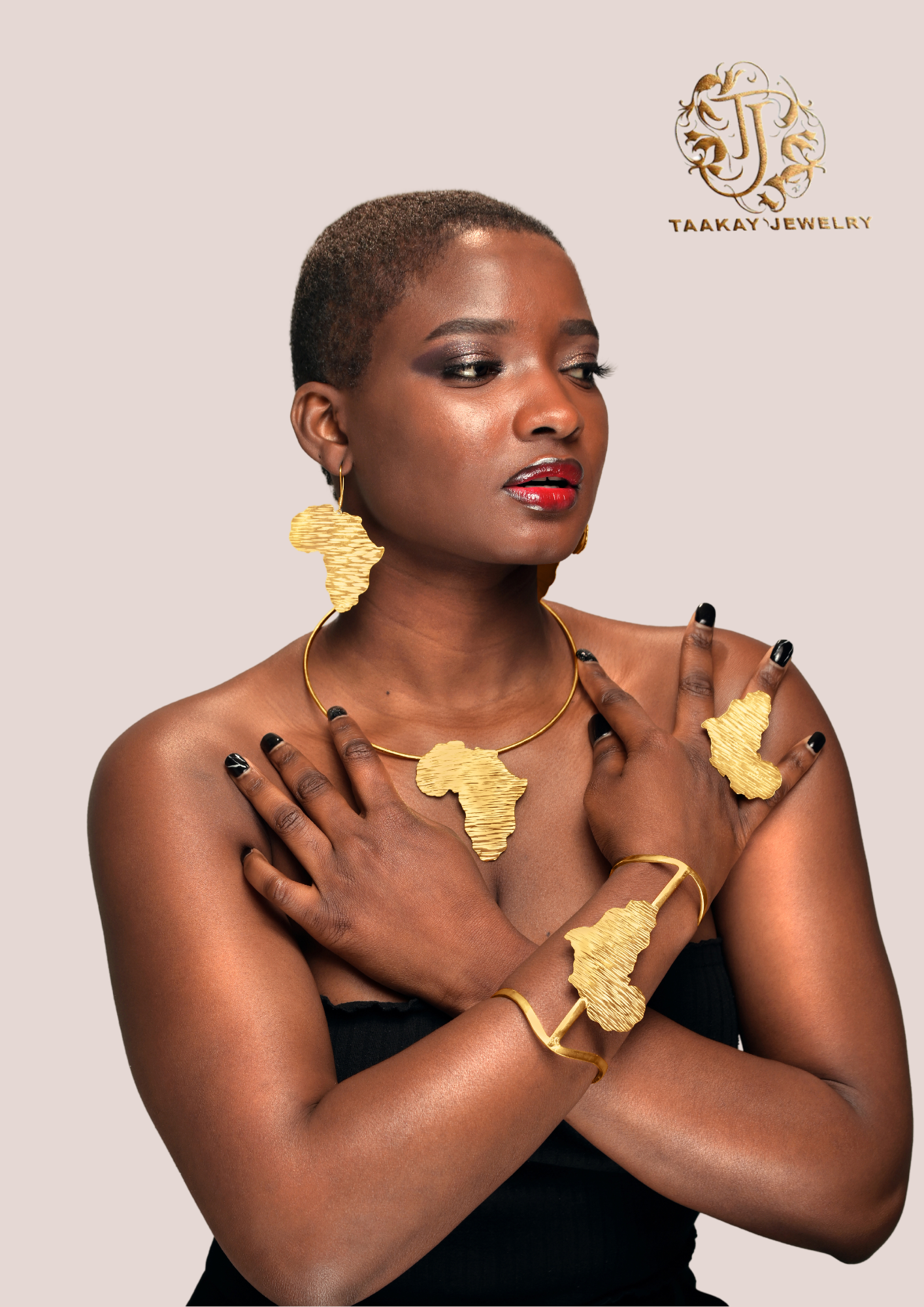 Boucles d’oreilles en bronze carte d’Afrique "Continent d'or"