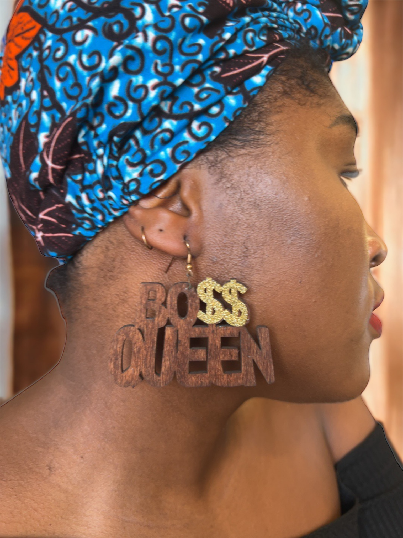 Boucles d’oreille en bois “Diadhiou”