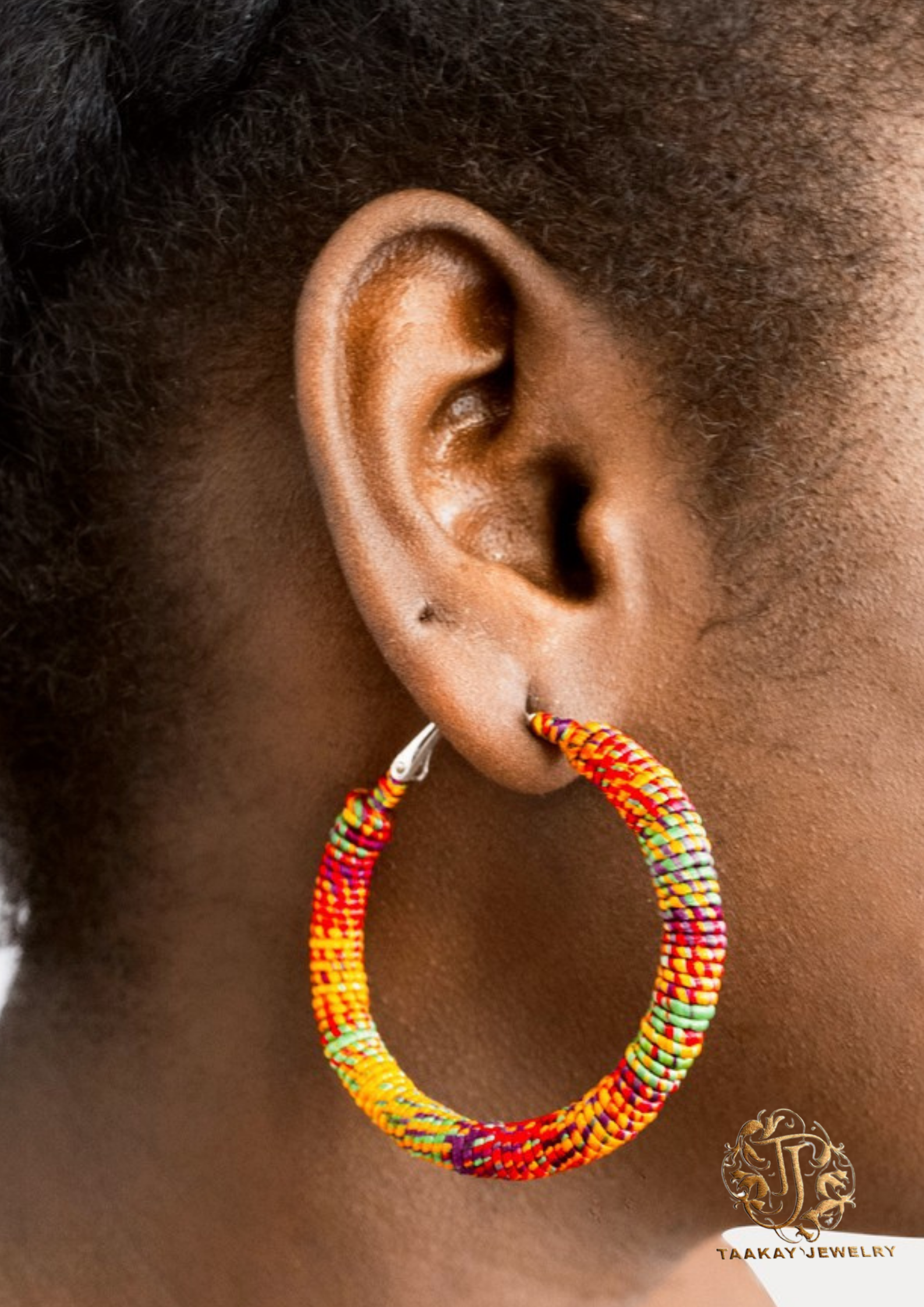 Boucles d'oreilles Fils de soie "Créoles Noblesse M"