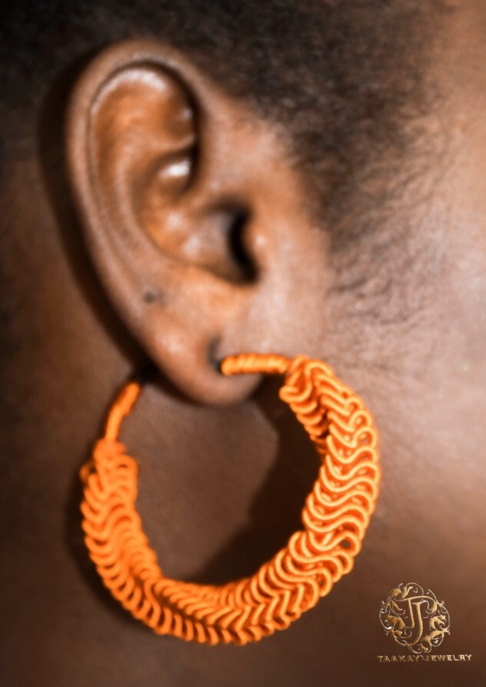 Boucles d'oreilles Fils de soie "Créoles Noblesse M"