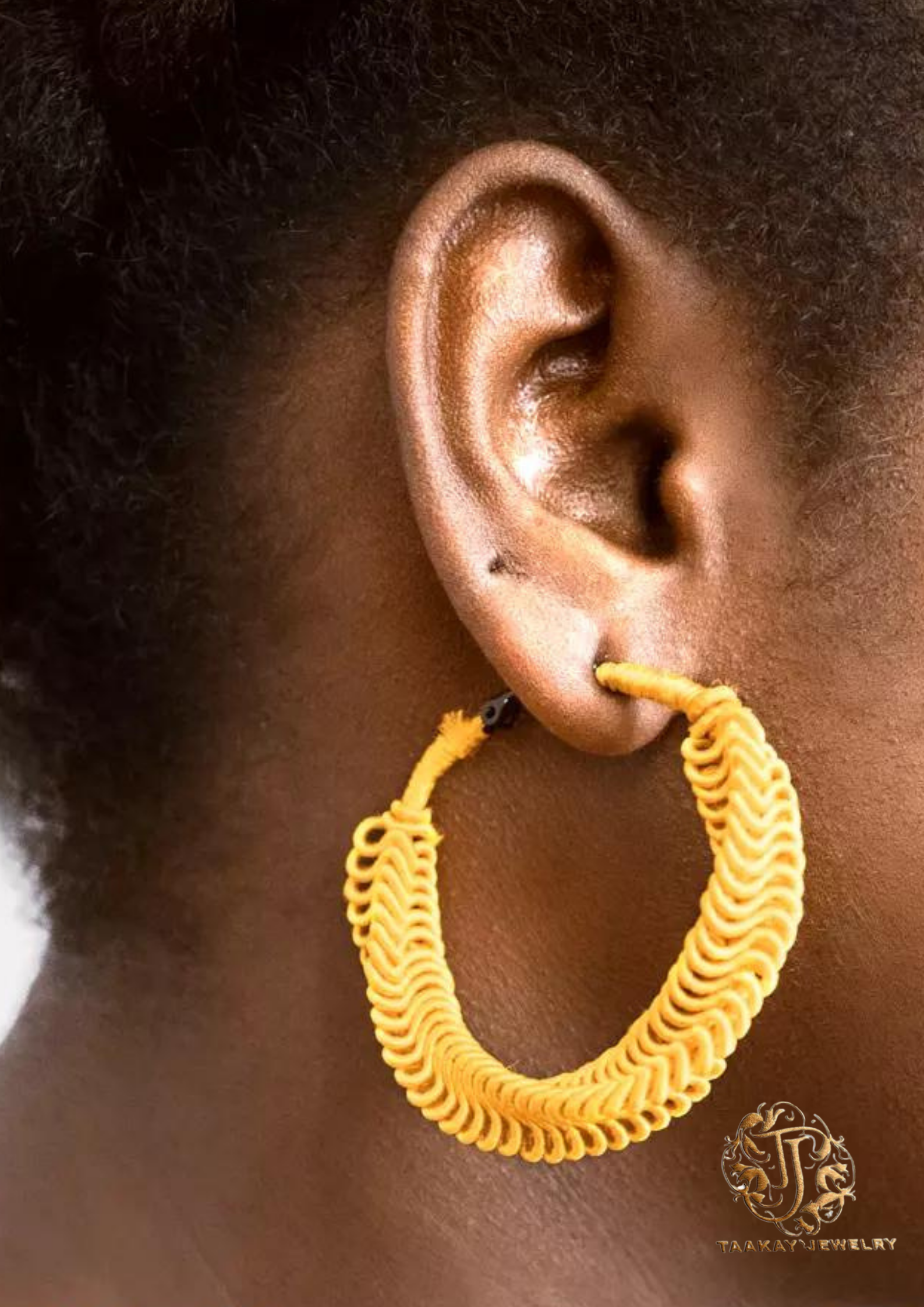 Boucles d'oreilles Fils de soie "Créoles Noblesse M"