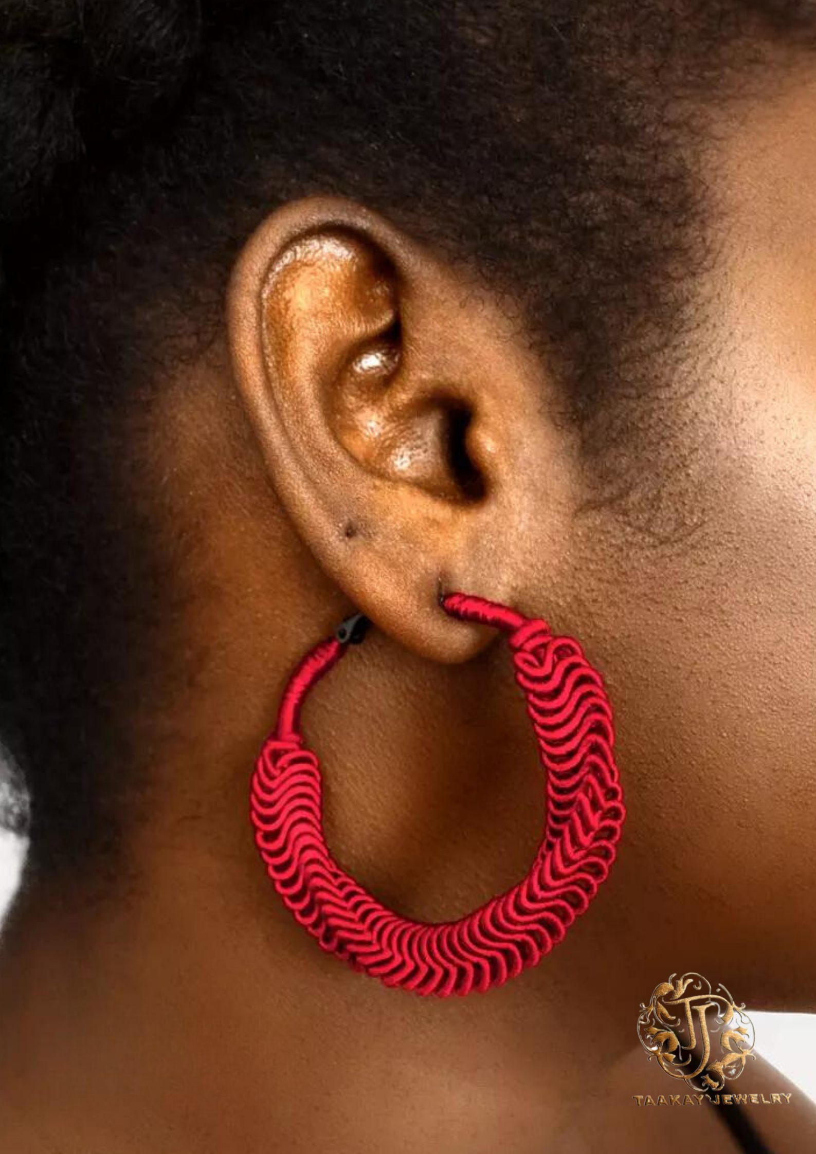 Boucles d'oreilles Fils de soie "Créoles Noblesse M"
