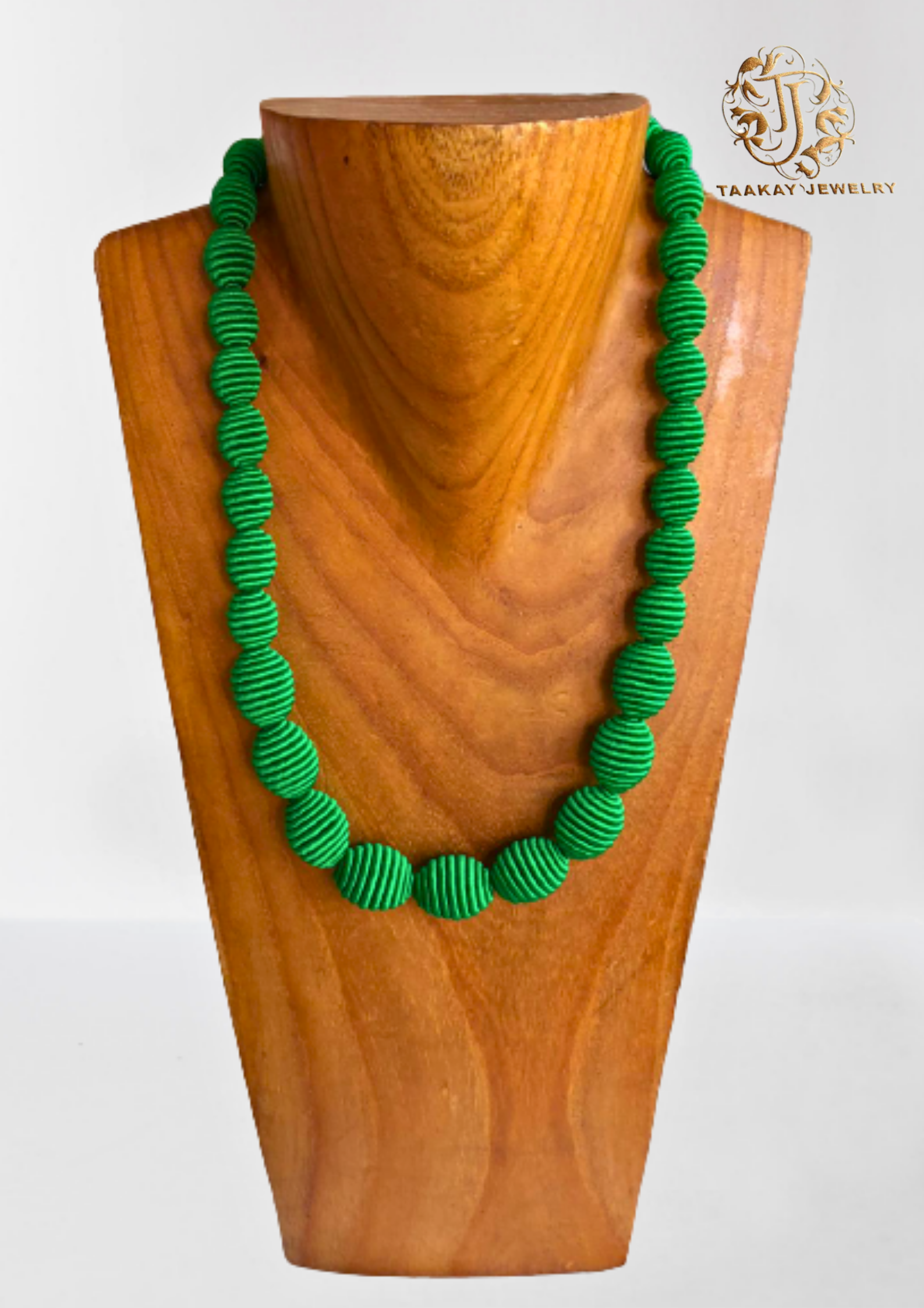 Sautoir fils de soie "Sérénité en Boules"(Collier) Vert