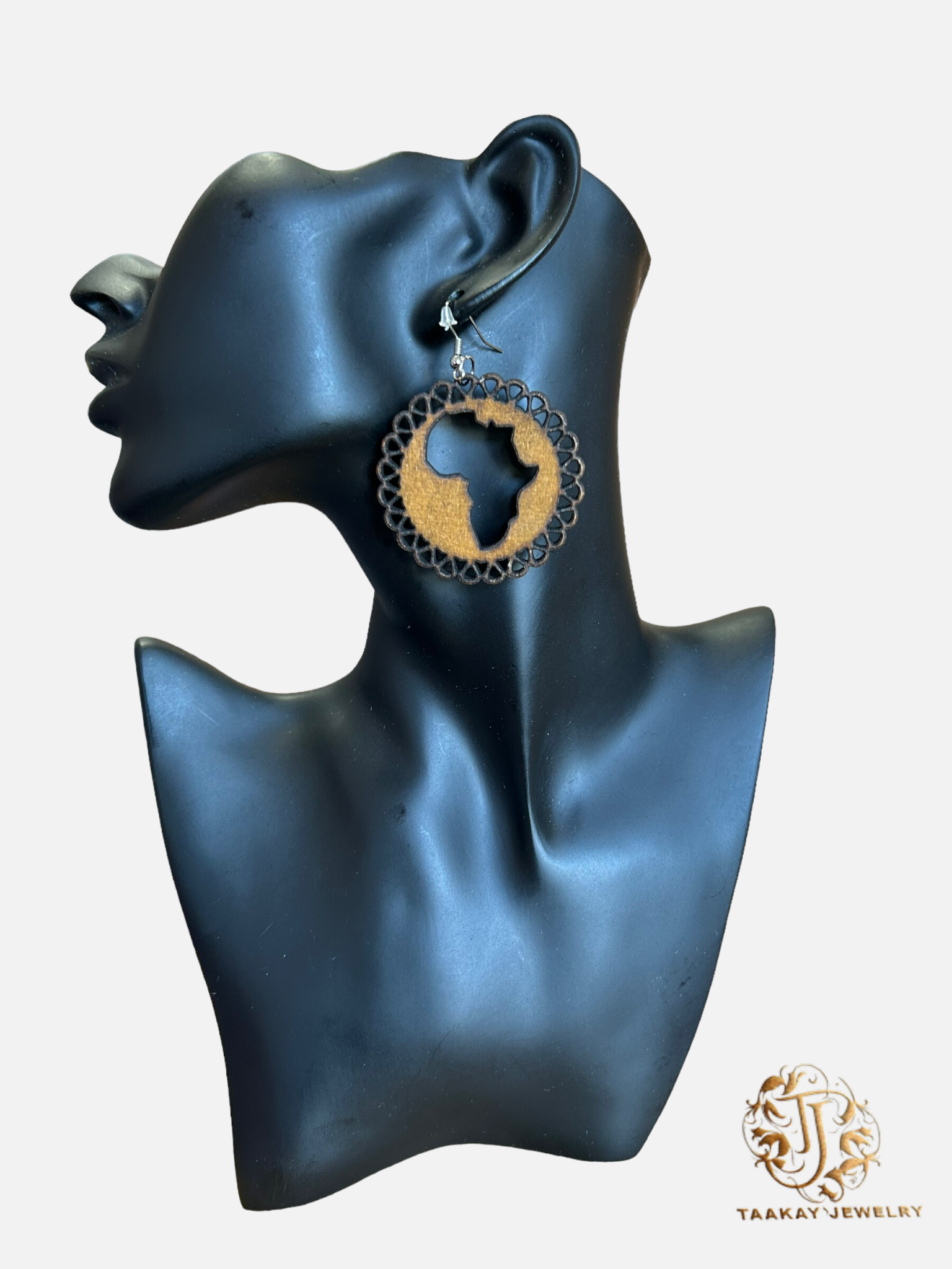 Boucles d'Oreilles "Carte d'Afrique Dentelle"