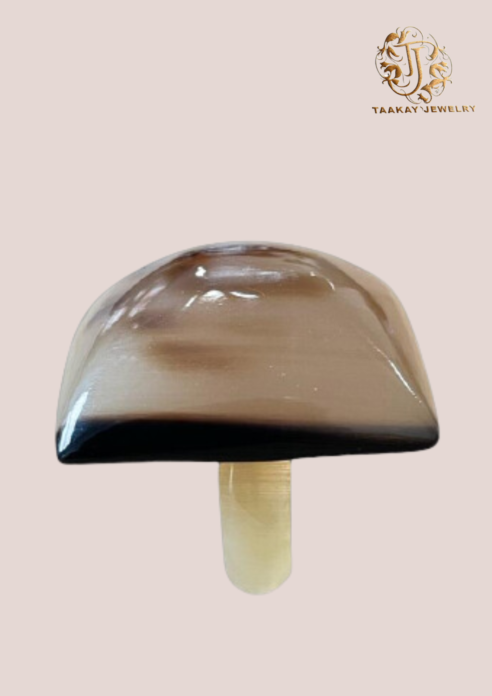 Bague en Corne de Zébu "Carreau" avec Carré Bombé