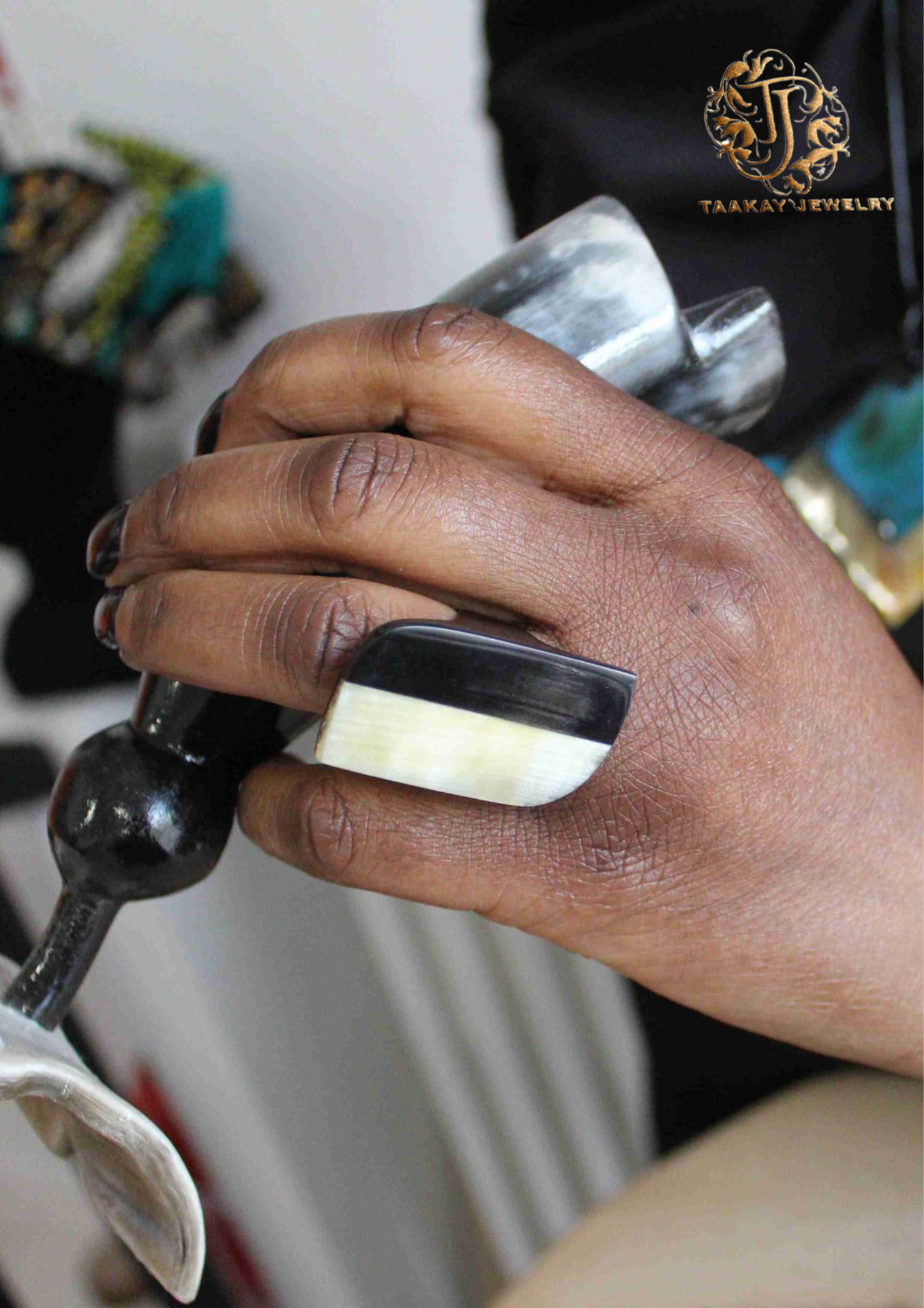 Bague en corne de Zébu “2 temps”