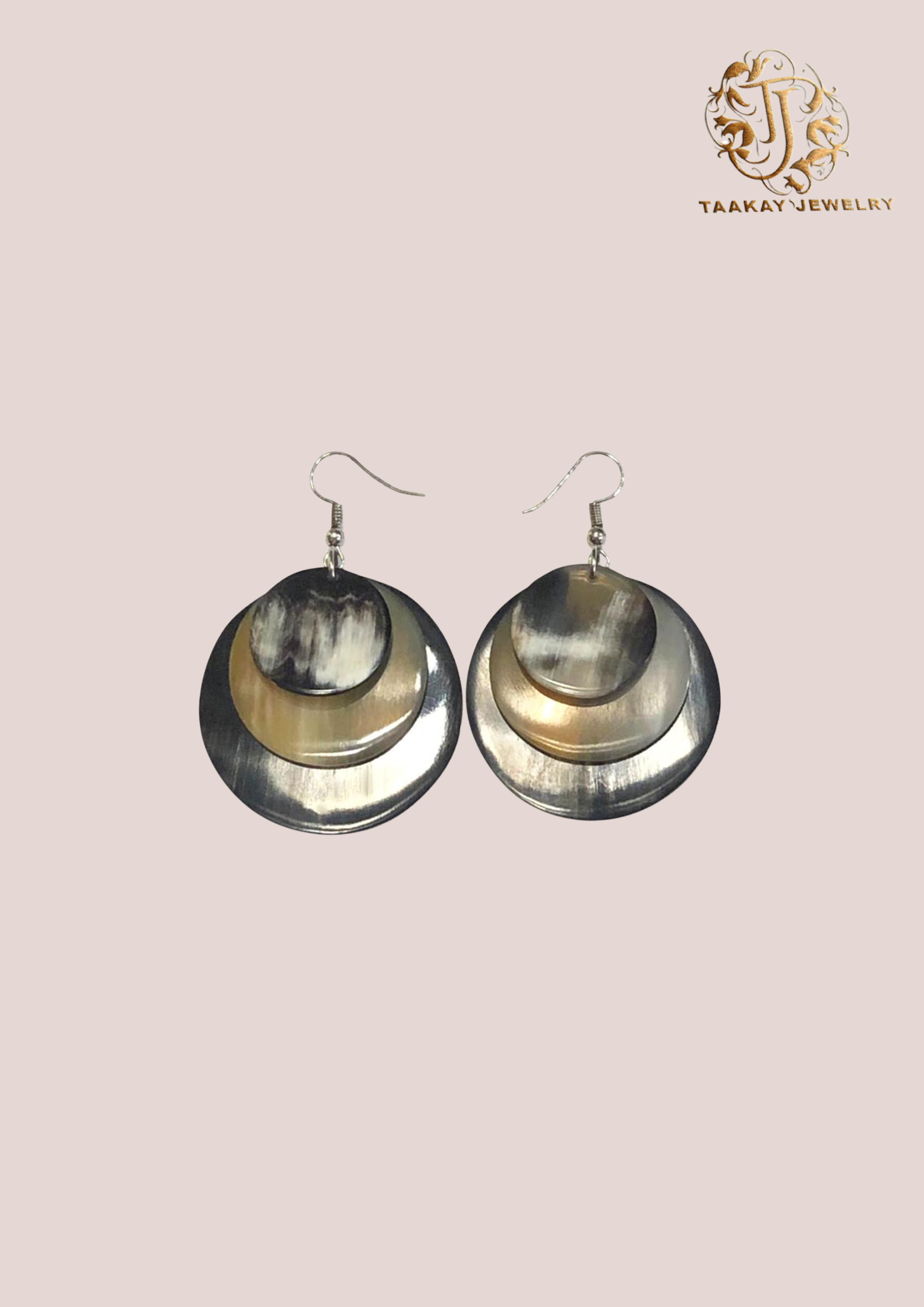 Boucles d’oreilles en corne “Vero, la citronnelle”