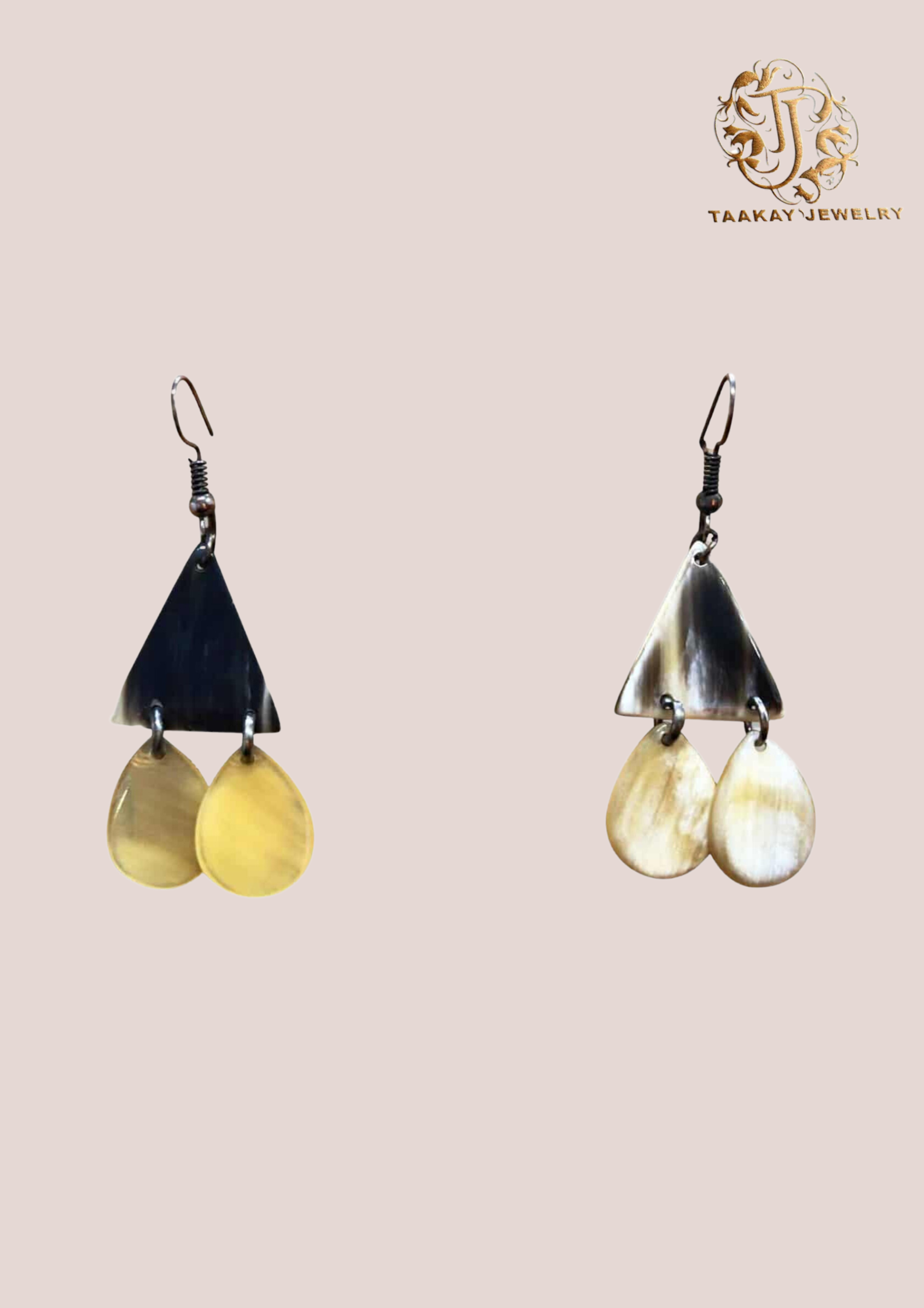 Boucles d’oreilles en corne “Sahondra la fleur d’Aloès”