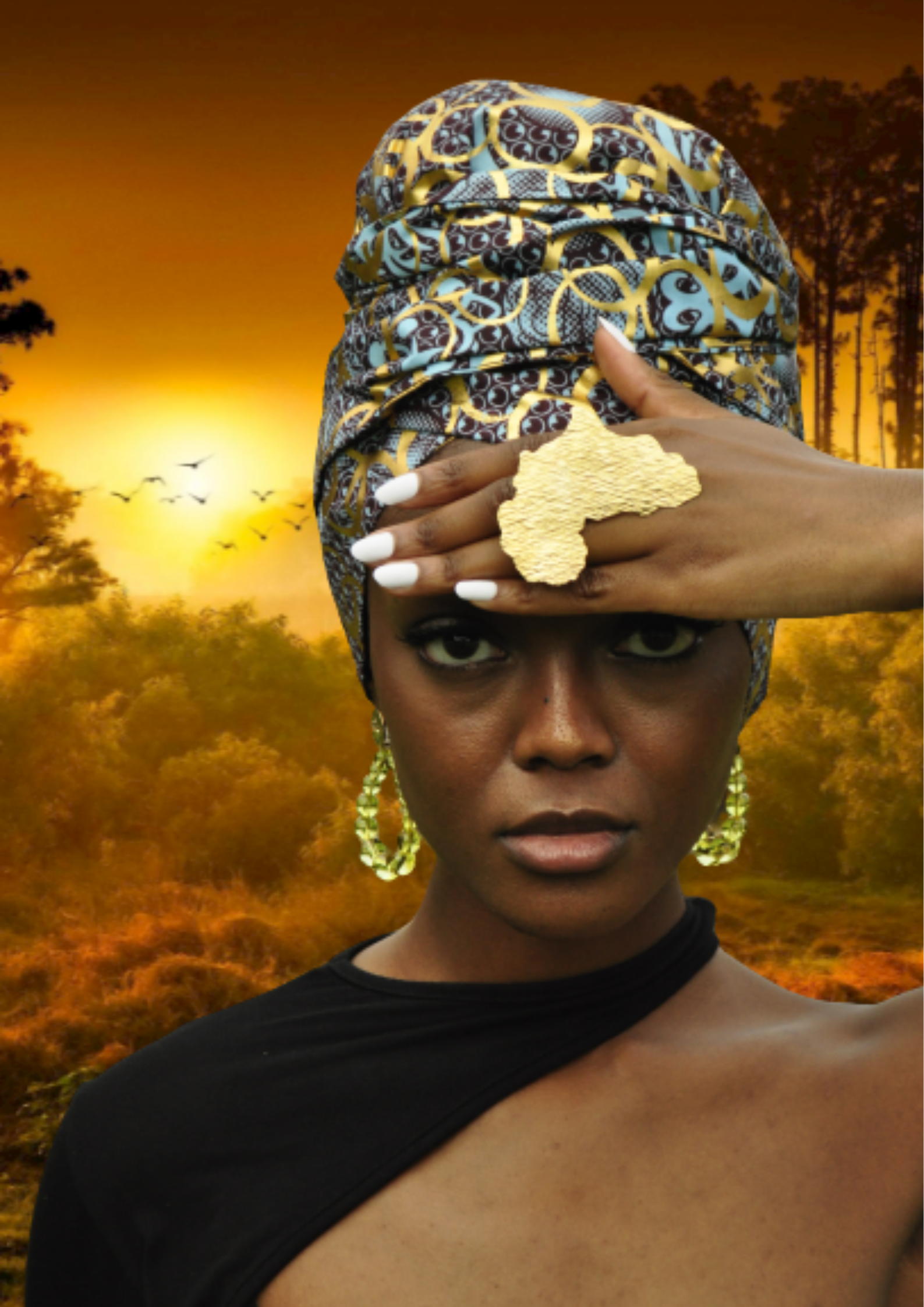 Bague en bronze carte d’Afrique “Kama” XL