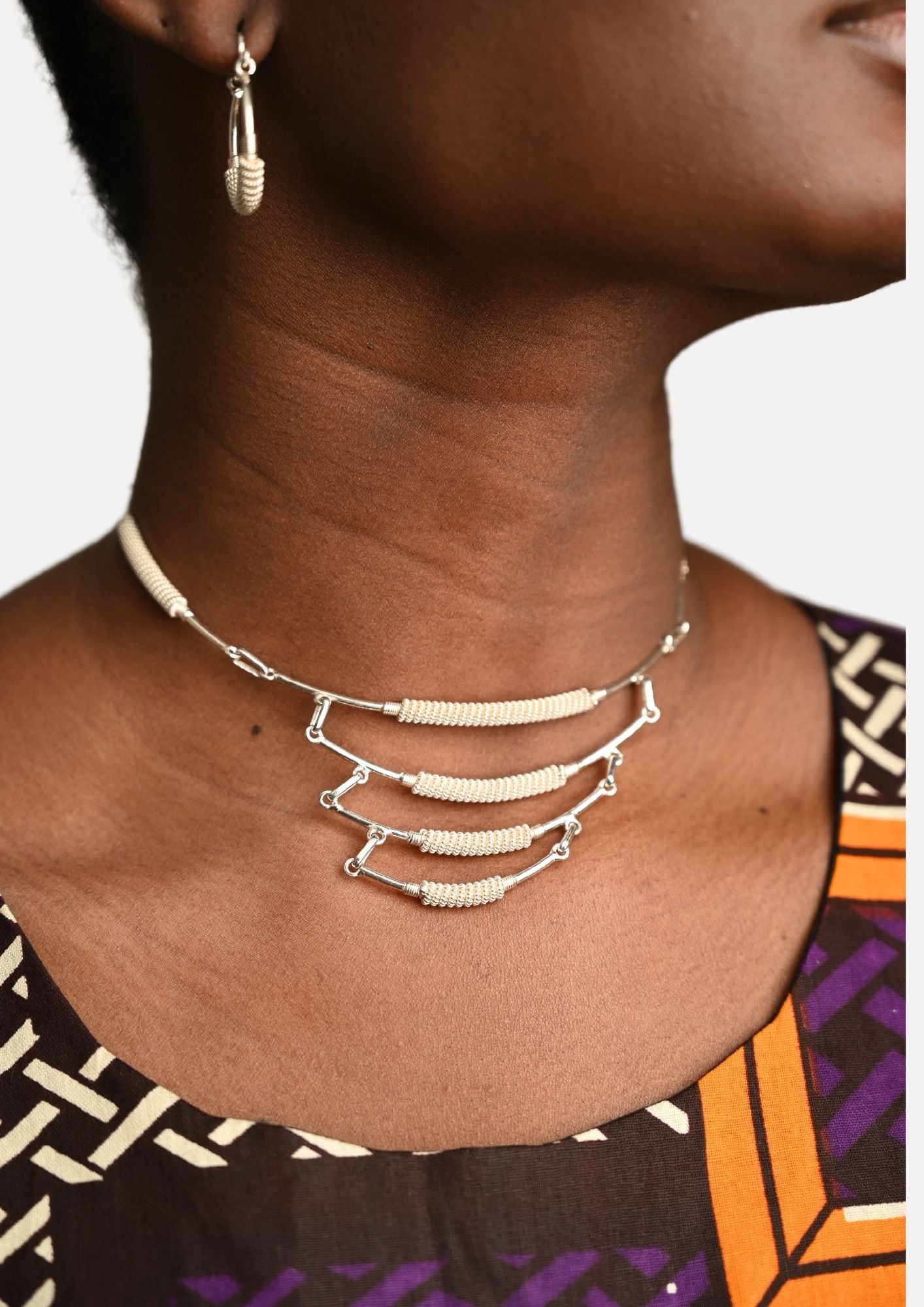 Parure en argent massif "Djeumeut Mbodji"