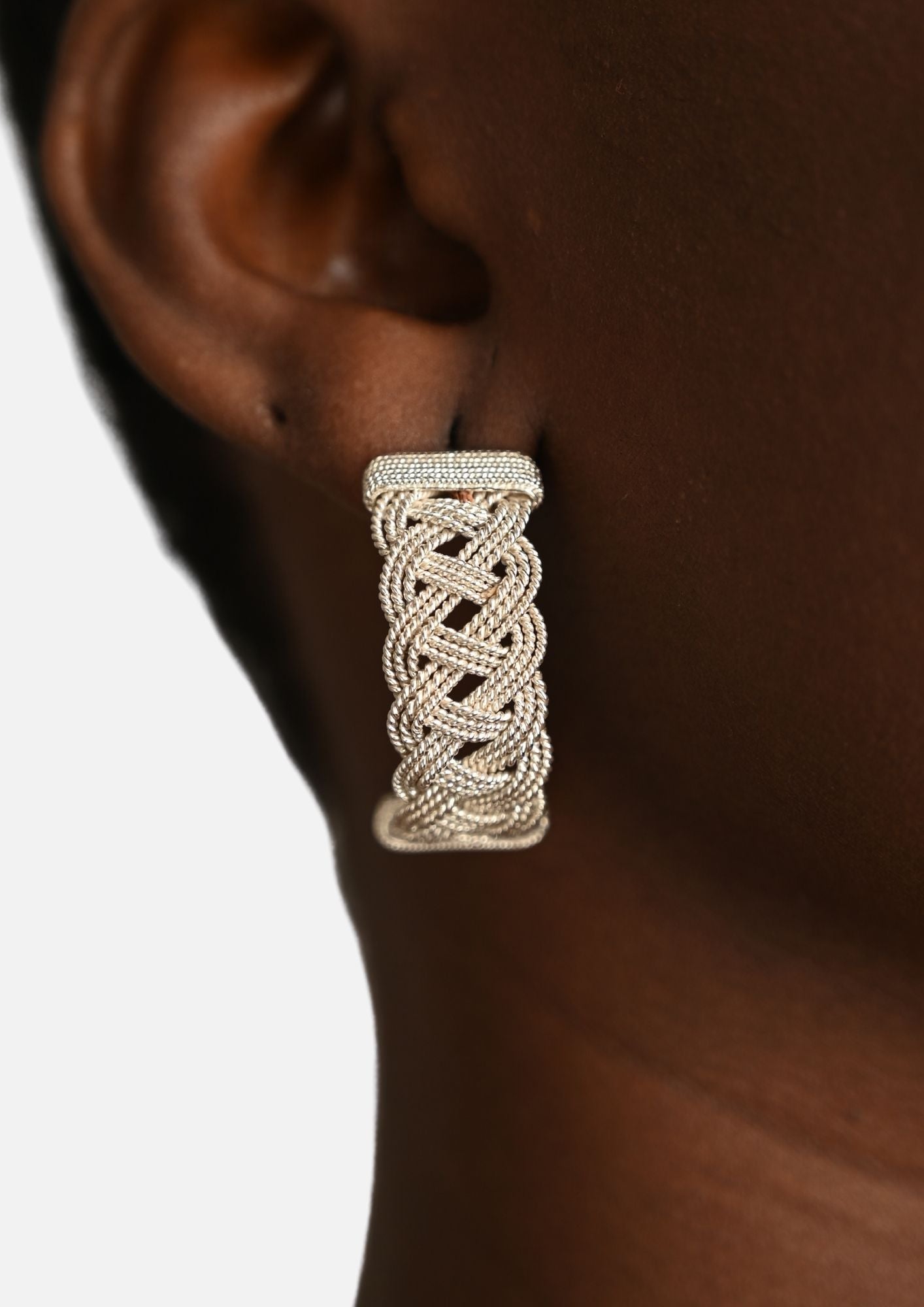 Boucles d'oreilles Ndoumbélane en argent massif