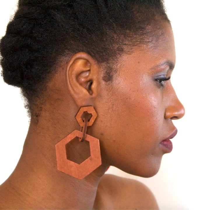 Boucles d’oreille en bois “Niang”