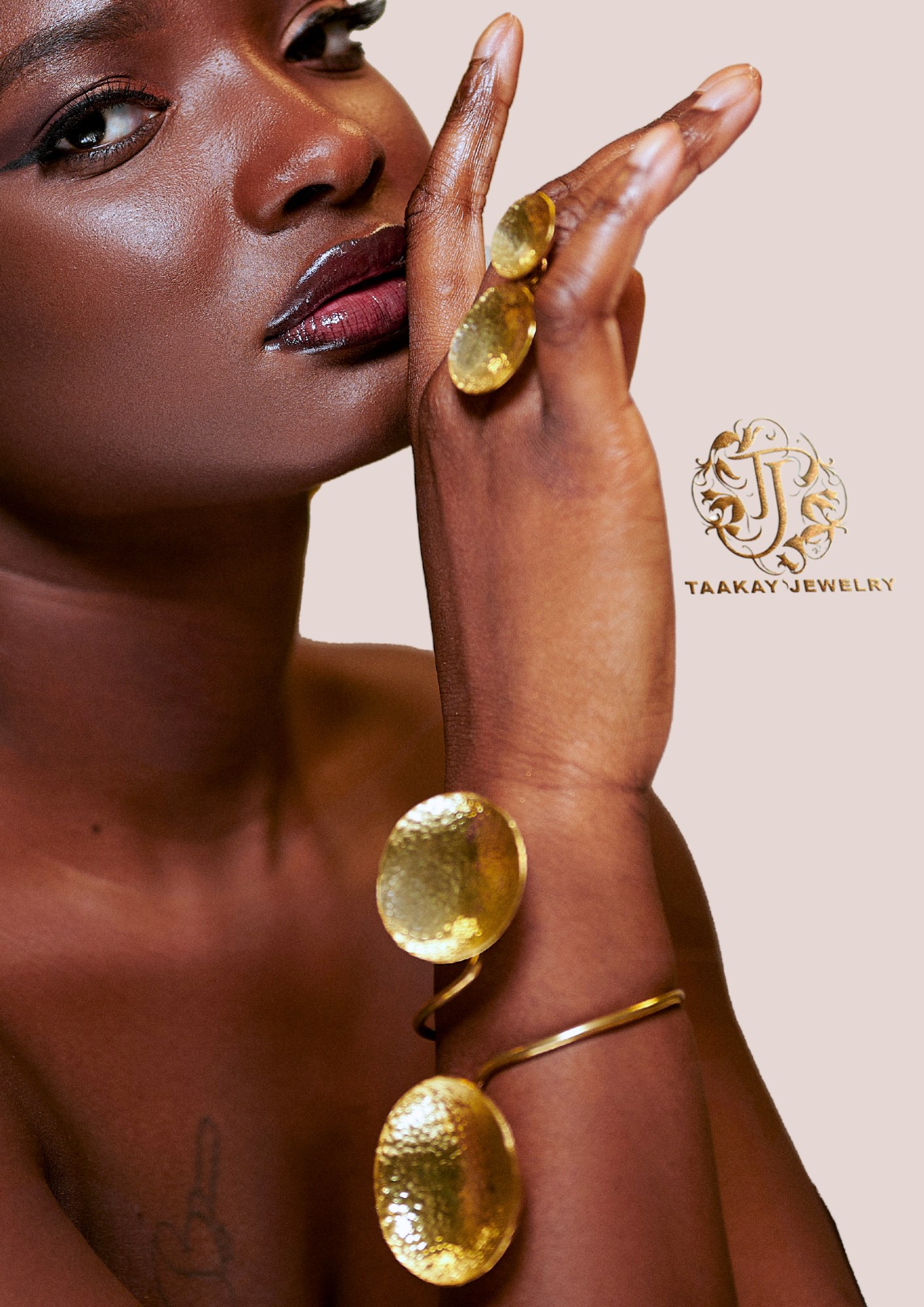 Parure bronze “Genevieve” martelé