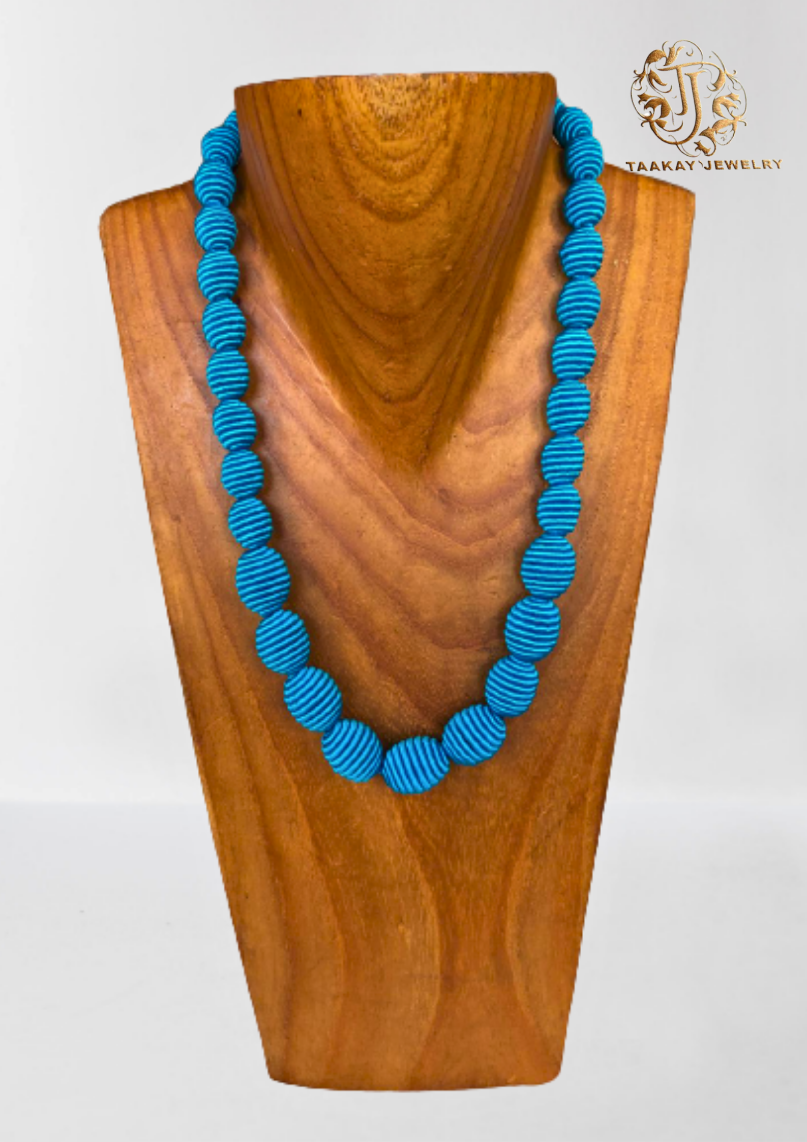 Sautoir fils de soie "Sérénité en Boules"(Collier) Turquoise