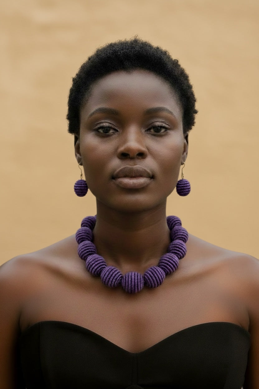 PARURE ras de cou fils de soie “IMANI”