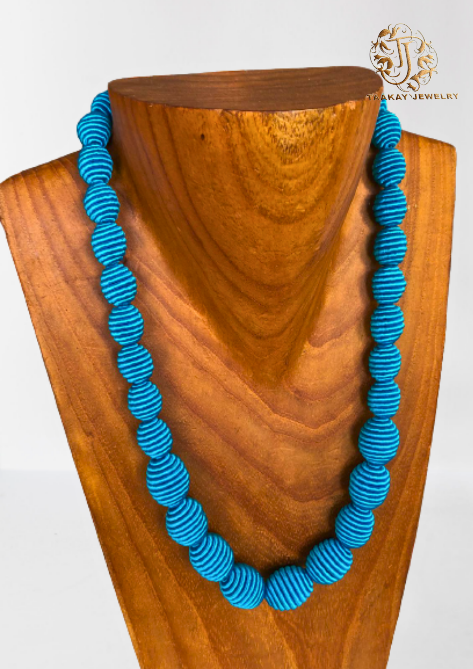 Sautoir fils de soie "Sérénité en Boules"(Collier) Turquoise