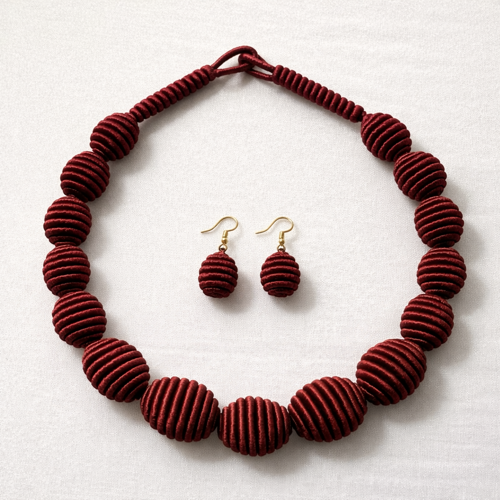 SAFARA – Parure artisanale en fil de soie | Bijoux du Sénégal