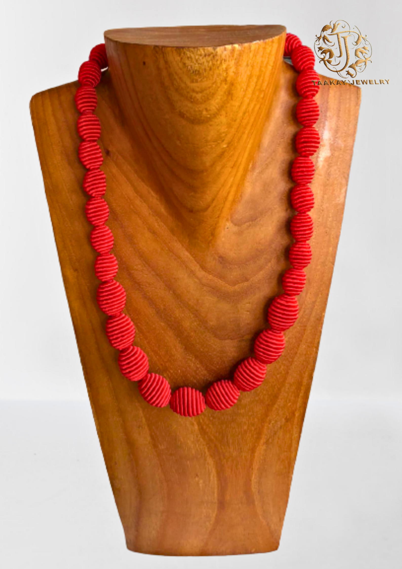 Sautoir fils de soie "Sérénité en Boules"(Collier) Rouge