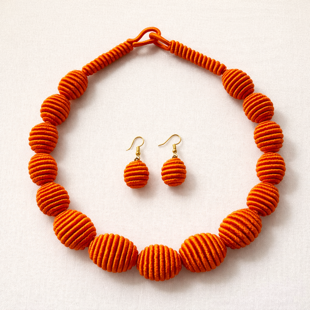 SAFARA – Parure artisanale en fil de soie | Bijoux du Sénégal