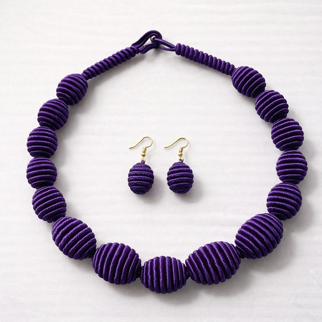 PARURE ras de cou fils de soie “IMANI”