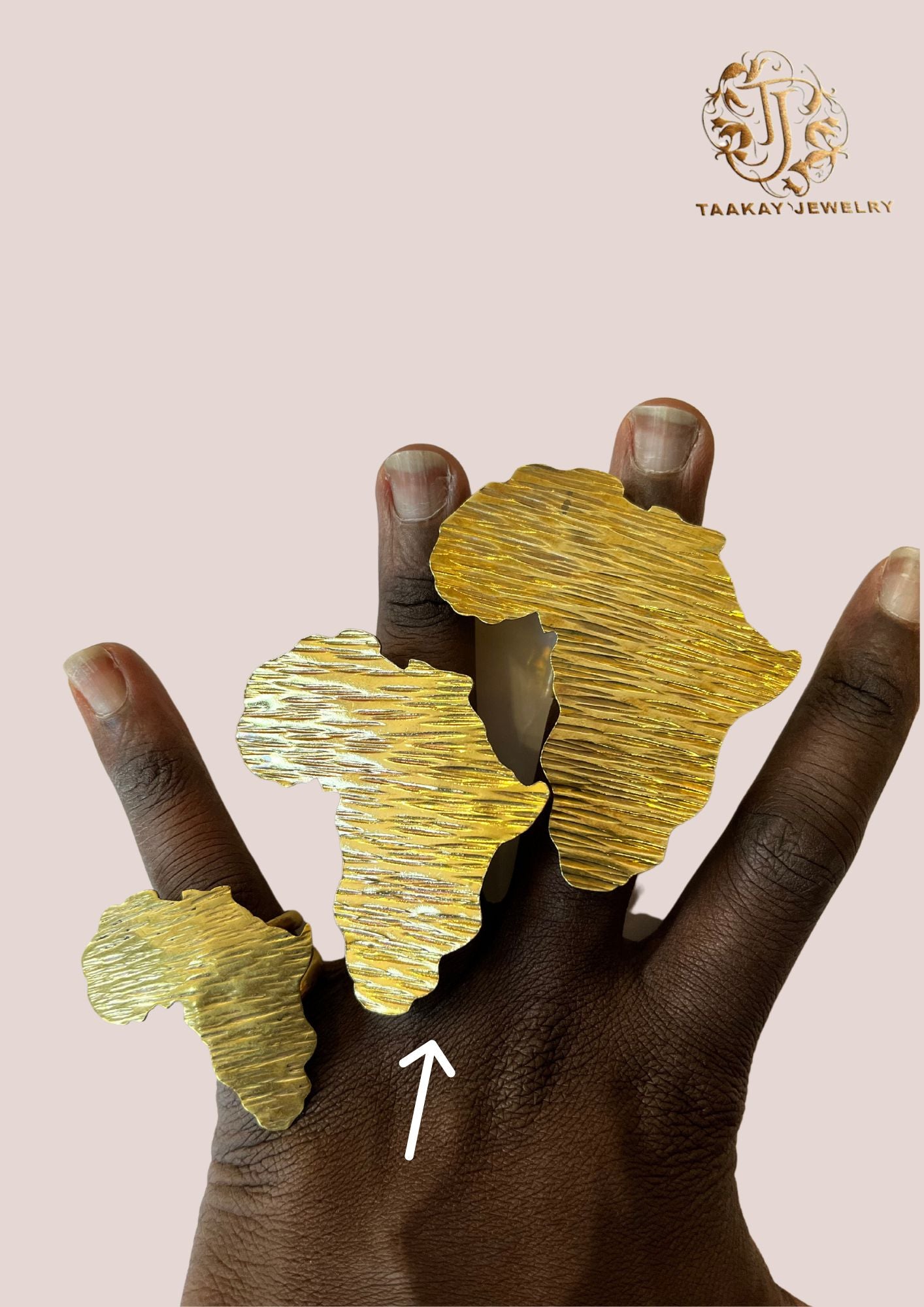 Bague bronze carte d’Afrique “Kama” L
